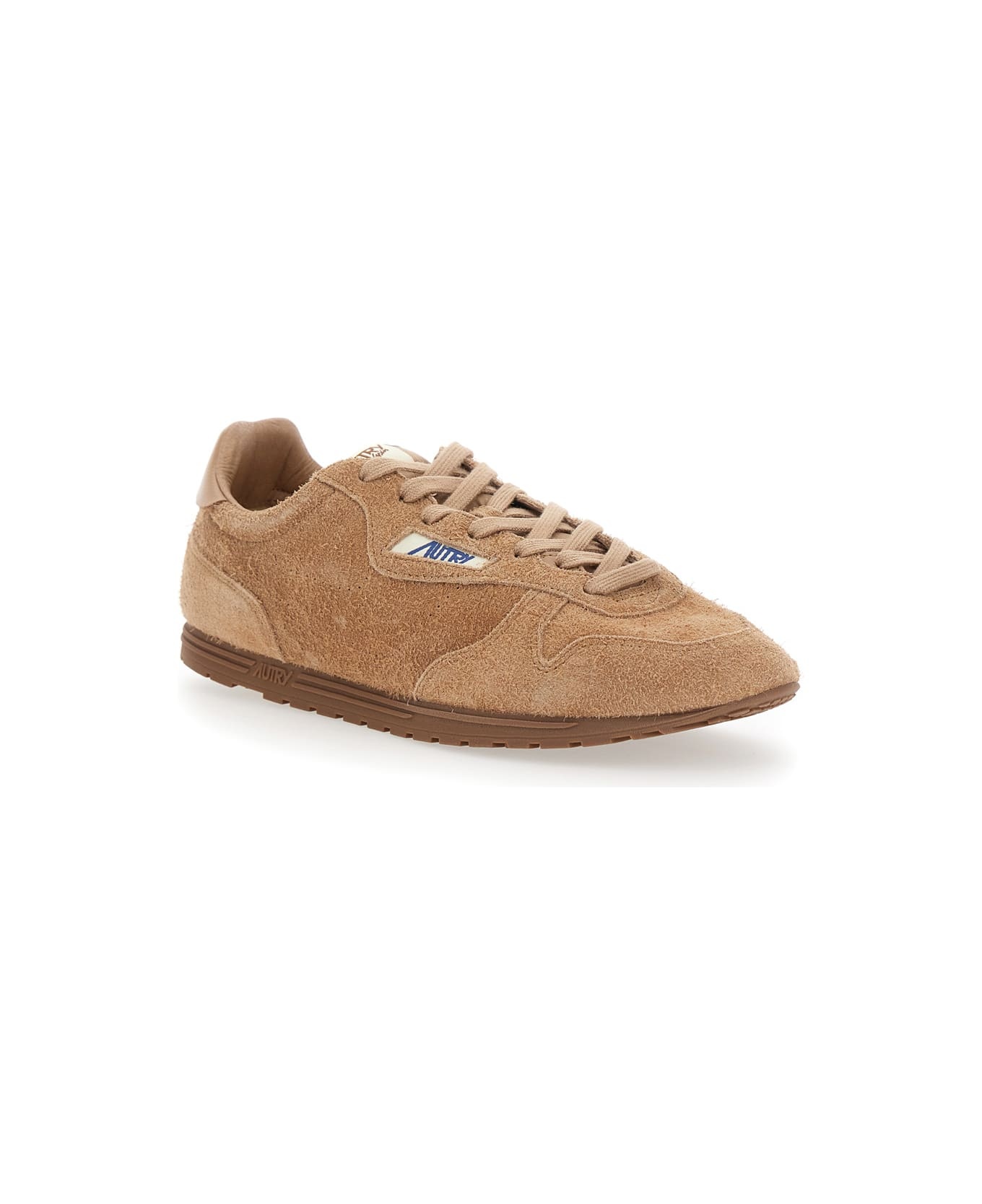 'windspin Low' Brown Sneaker With Logo On The Side And On The Heel In Suede Man - 2
