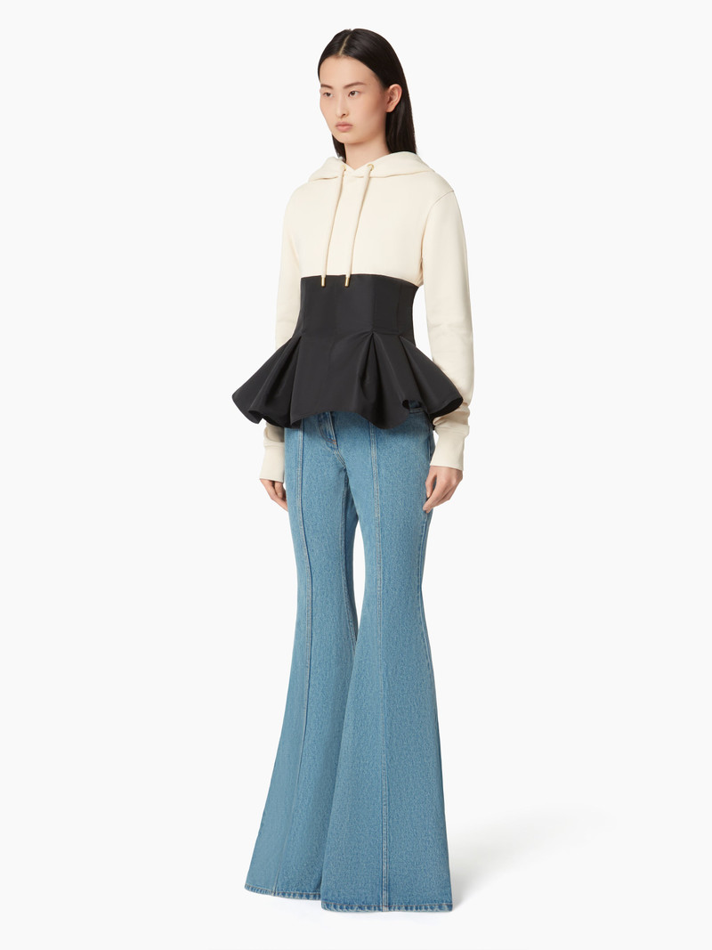 NINA RICCI HOODIE WITH CONTRASTING PEPLUM outlook