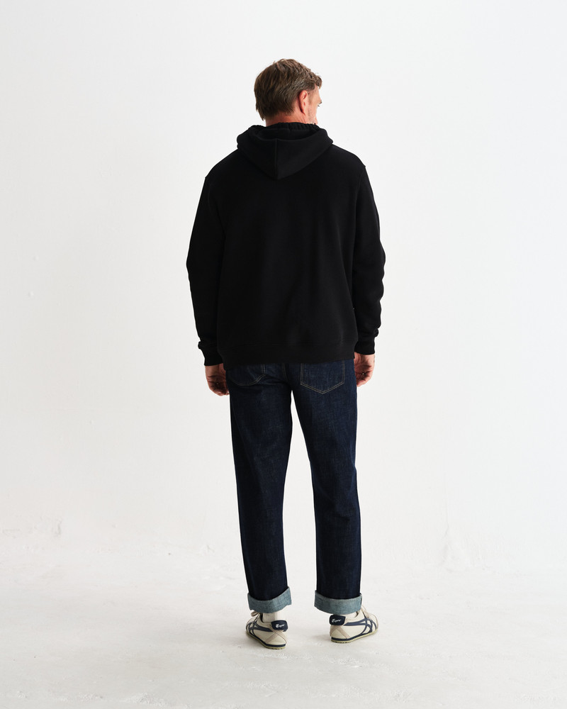 Hoxton - Black Brushed Organic Cotton Hoodie 6