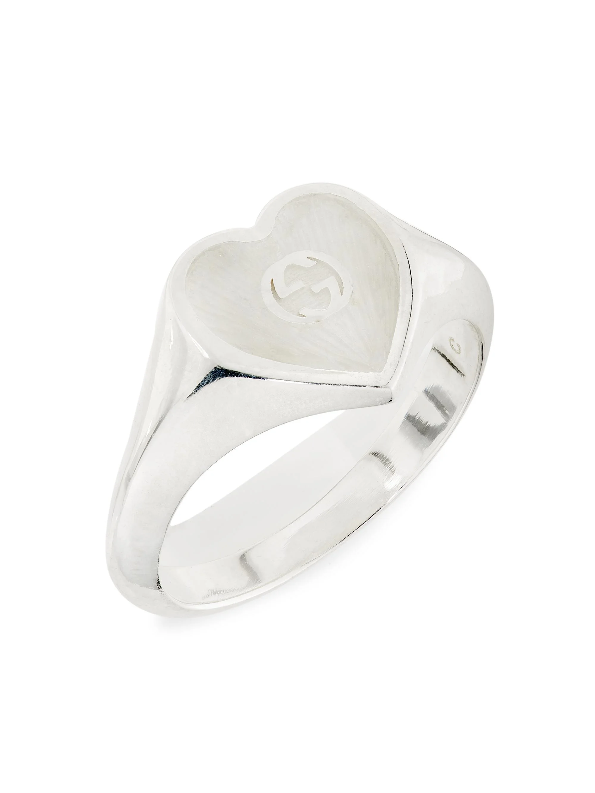 Women's Sterling Silver GG Signet Ring - Silver - 1