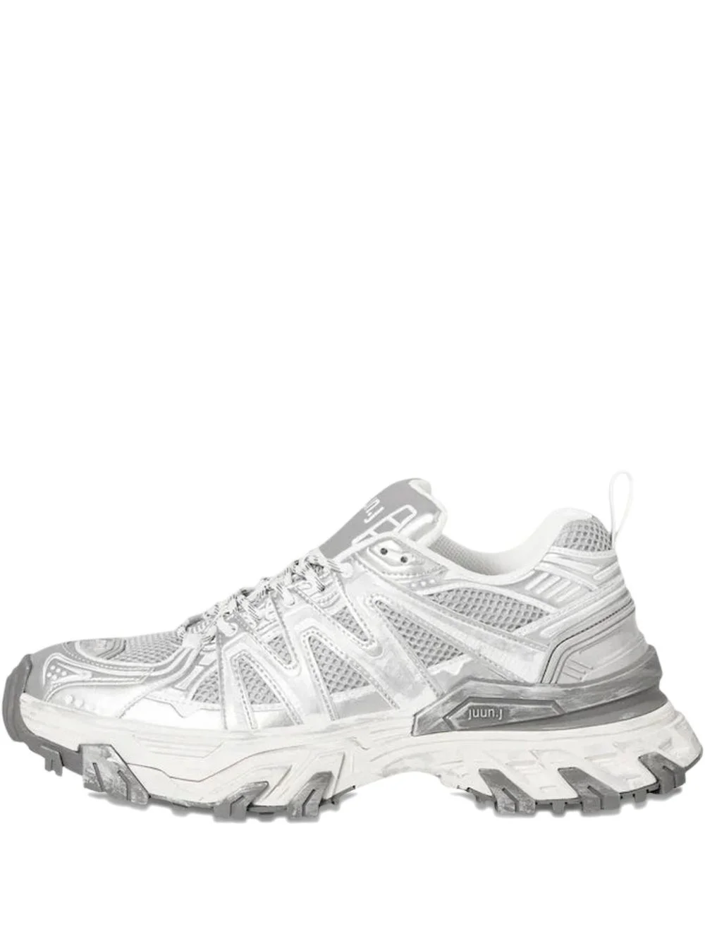 panelled lace-up sneakers - 1