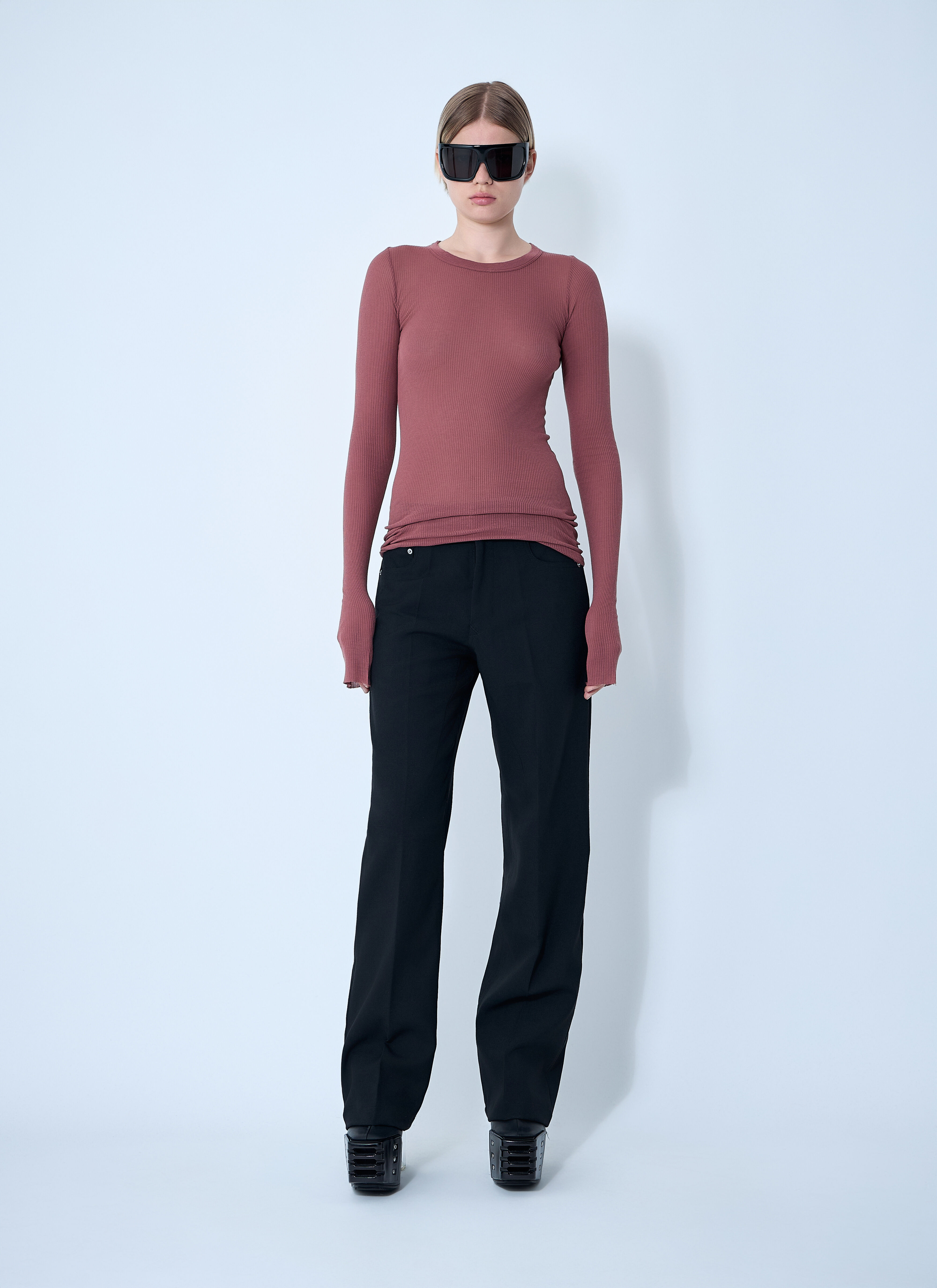 Ribbed Long Sleeve Top - 2