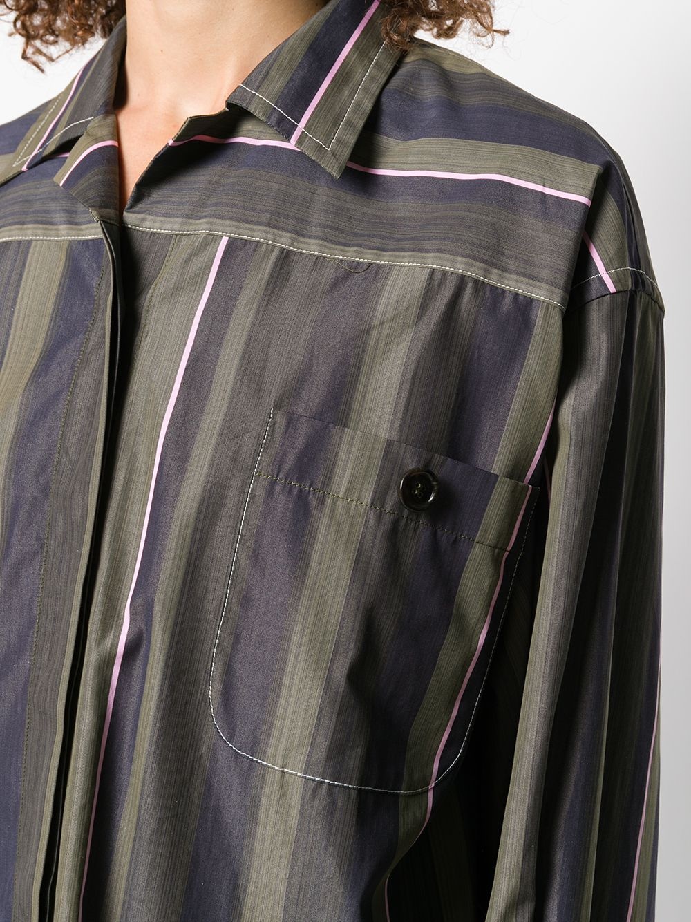 oversized striped poplin shirt - 5