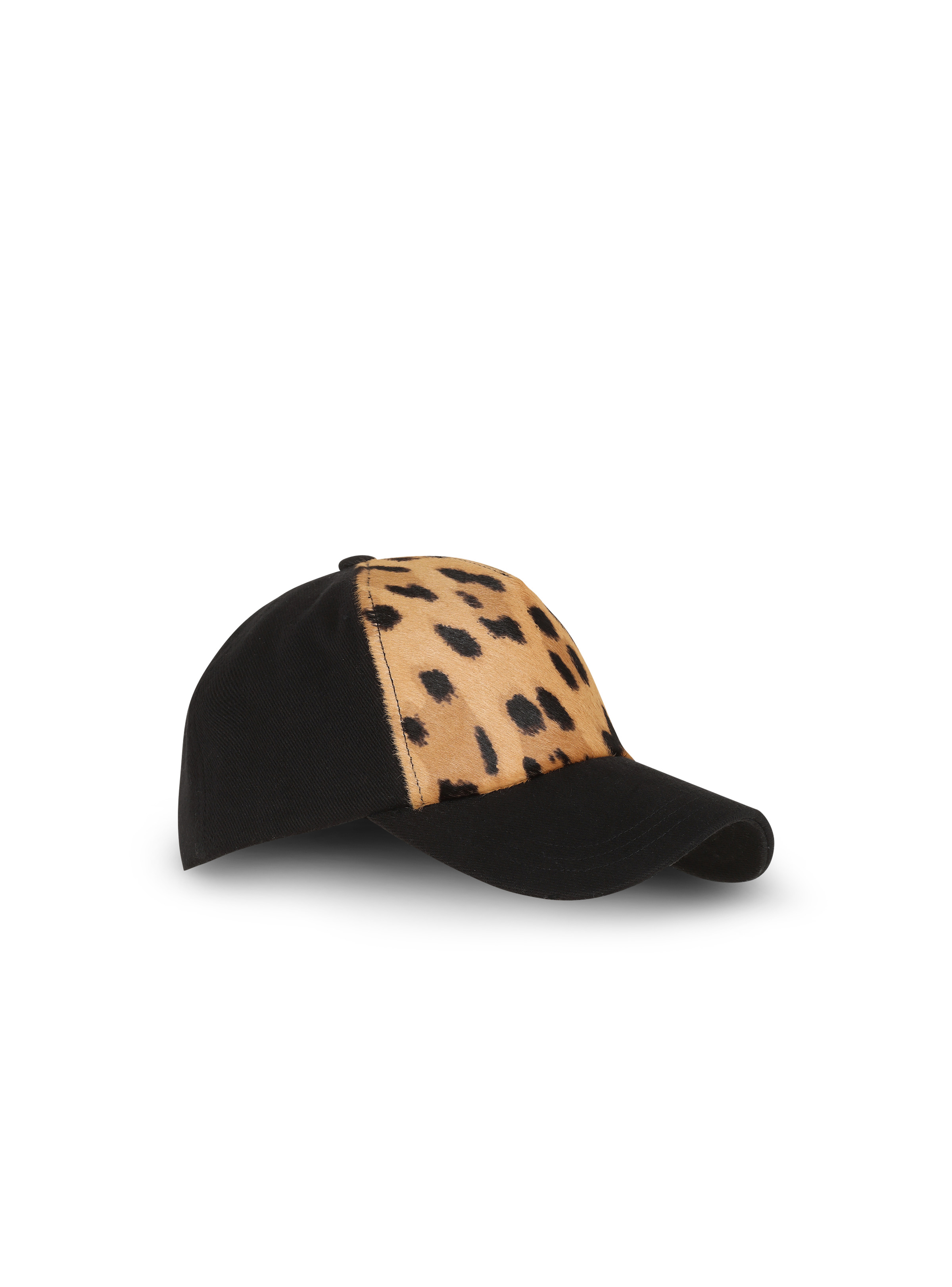 Leopard print leather cap - 3