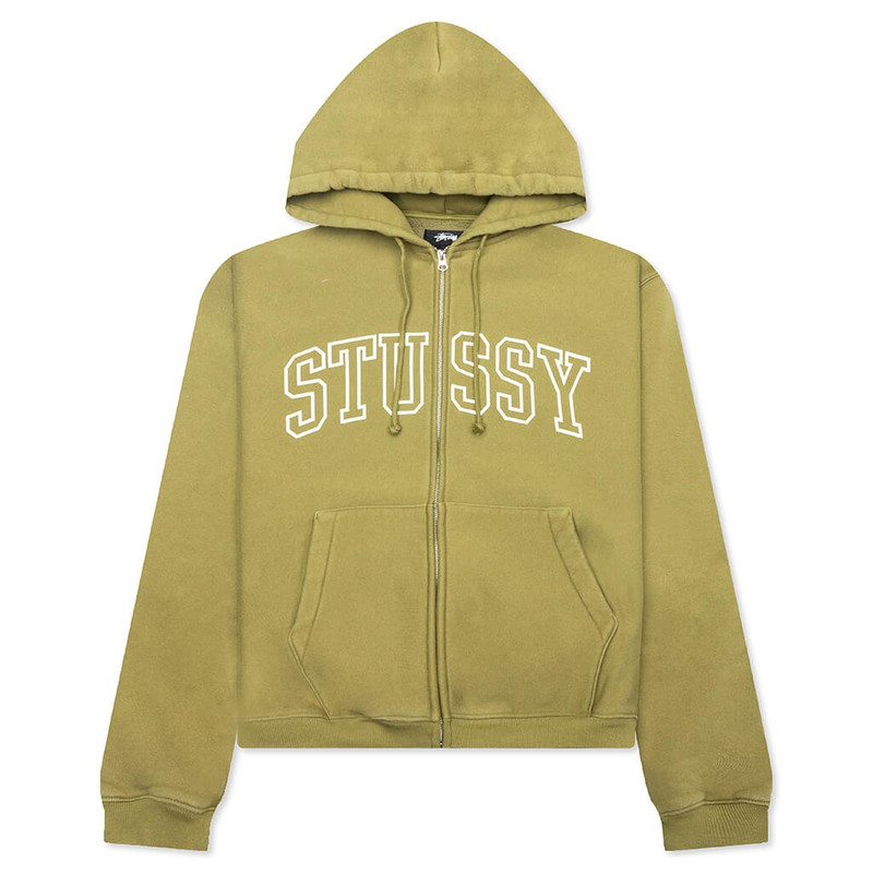 OUTLINE ZIP HOODIE - OLIVE - 1