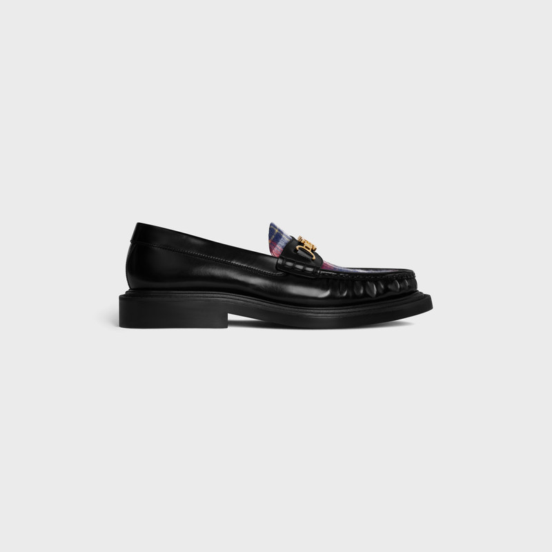 CELINE UNIVERSITÉ TRIOMPHE CHAIN LOAFER in POLISHED BULL AND TARTAN - 1