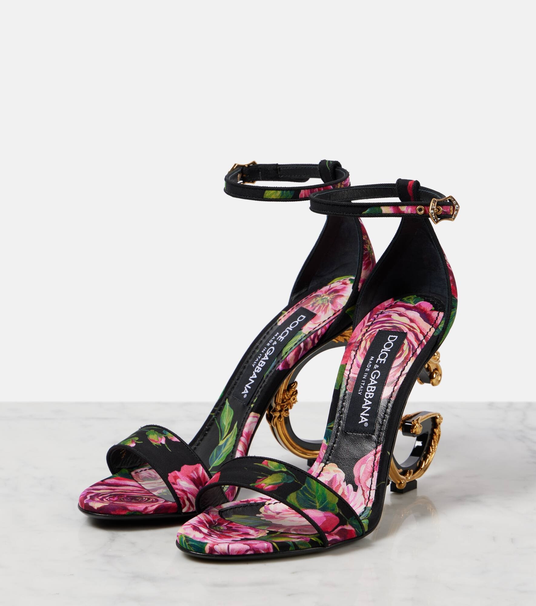 DG floral printed leather sandals - 4