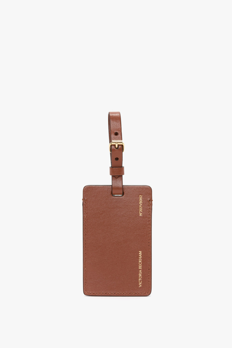 Luggage Tag In Tan Smooth Leather 1