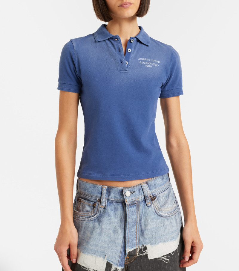 Acne Studios Faded cotton-blend piqué polo shirt outlook
