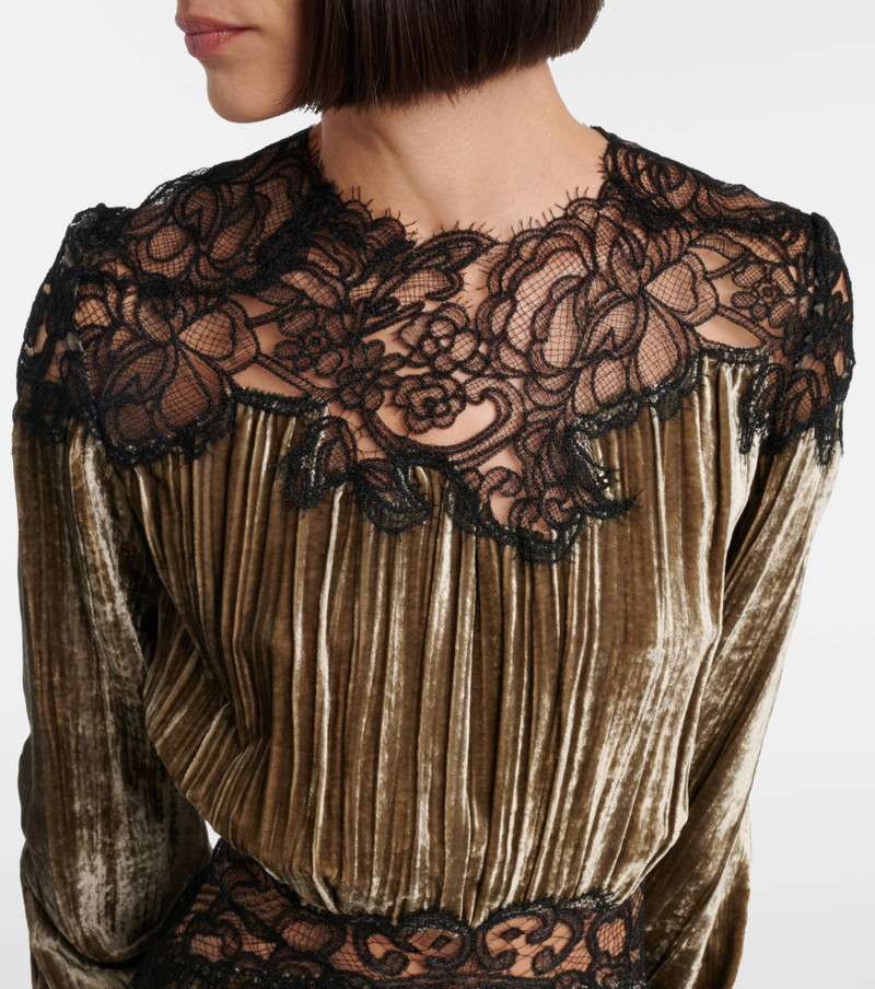 Senna lace-detail pleated maxi dress 4