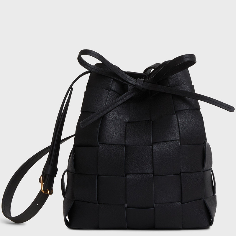 UPCYCLED WOVEN MINI BUCKET BAG 1