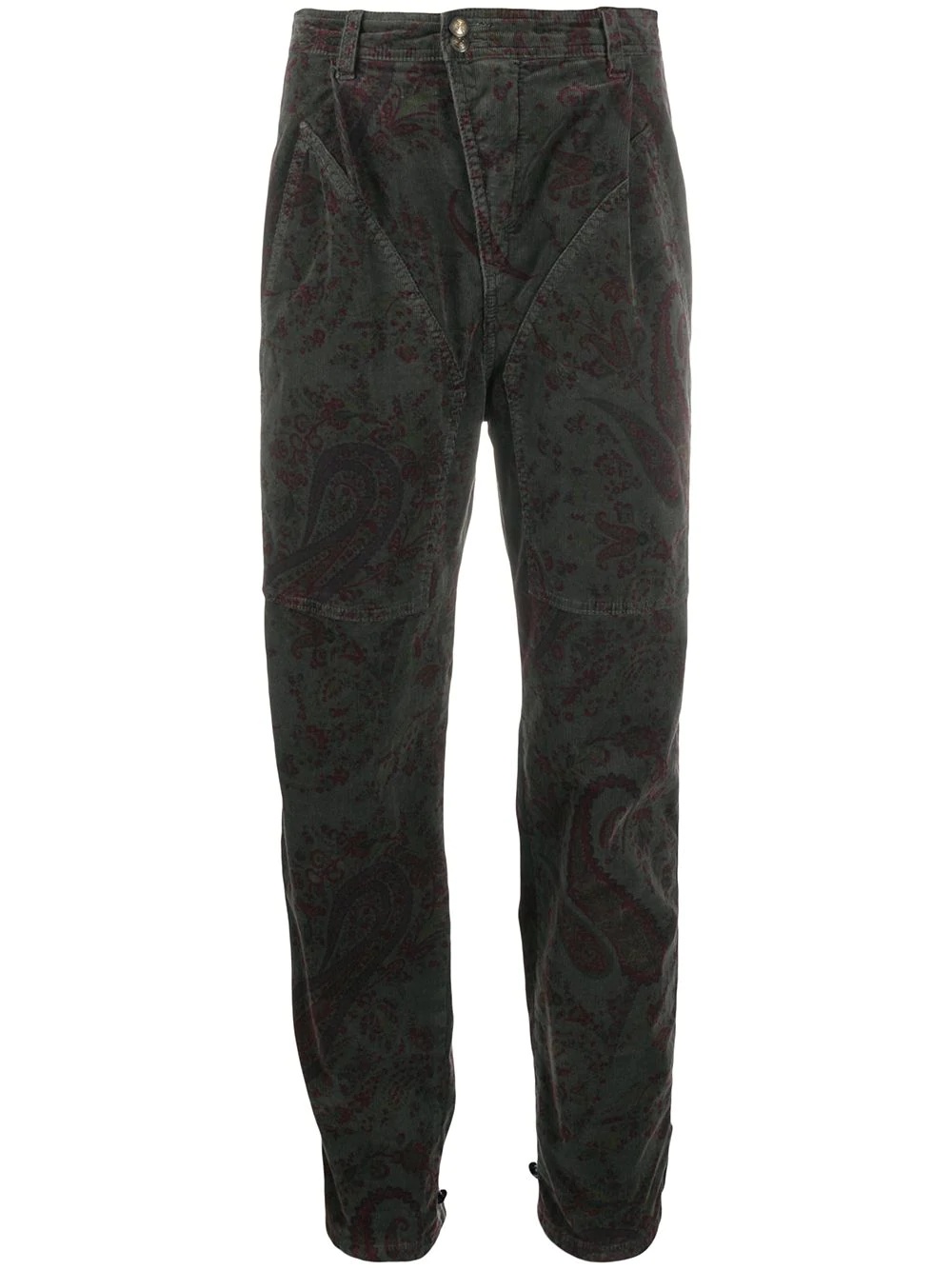 paisley-print high-waisted trousers - 1