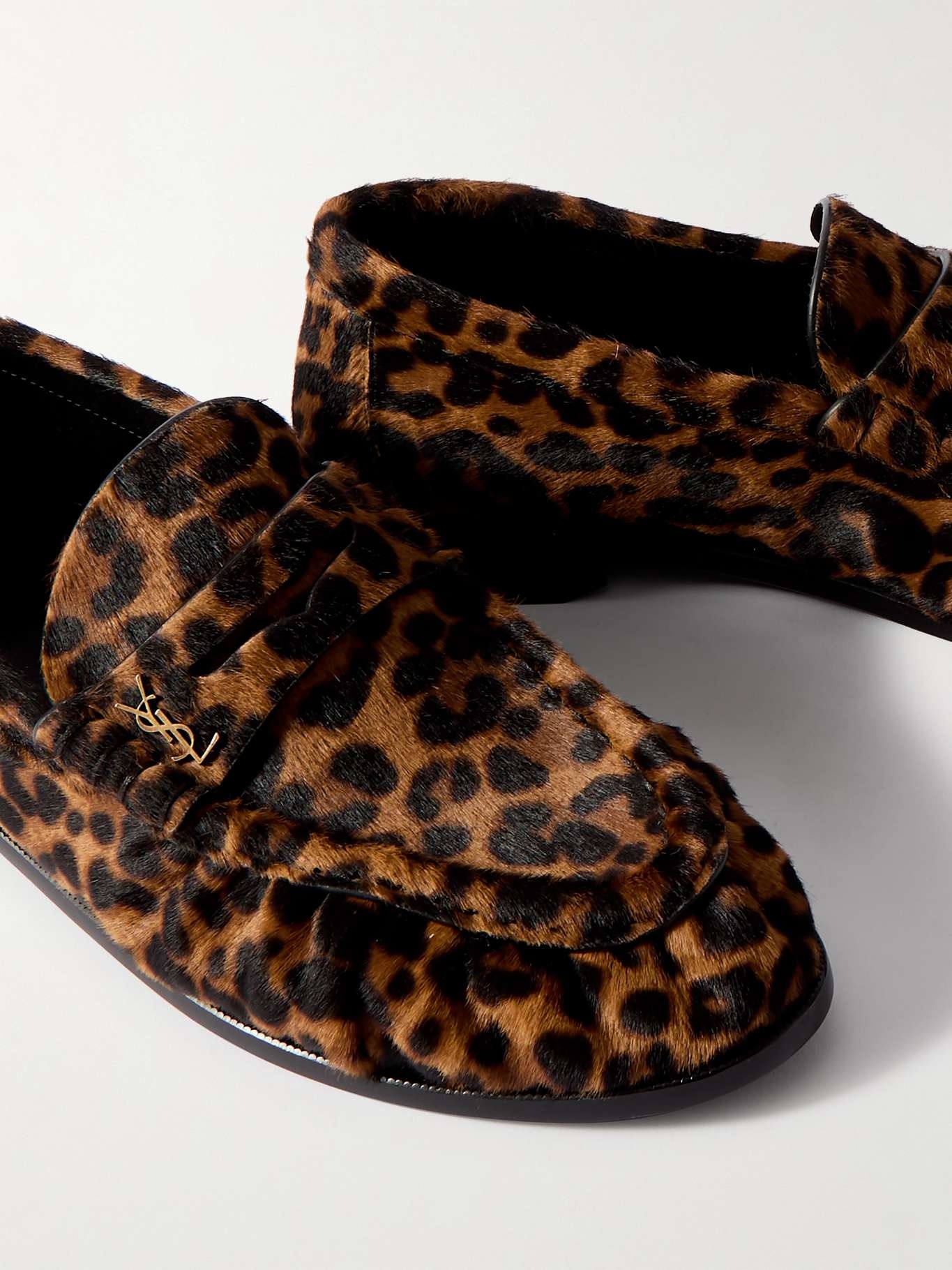 Le Loafer leopard-print calf hair loafers Brown - 4