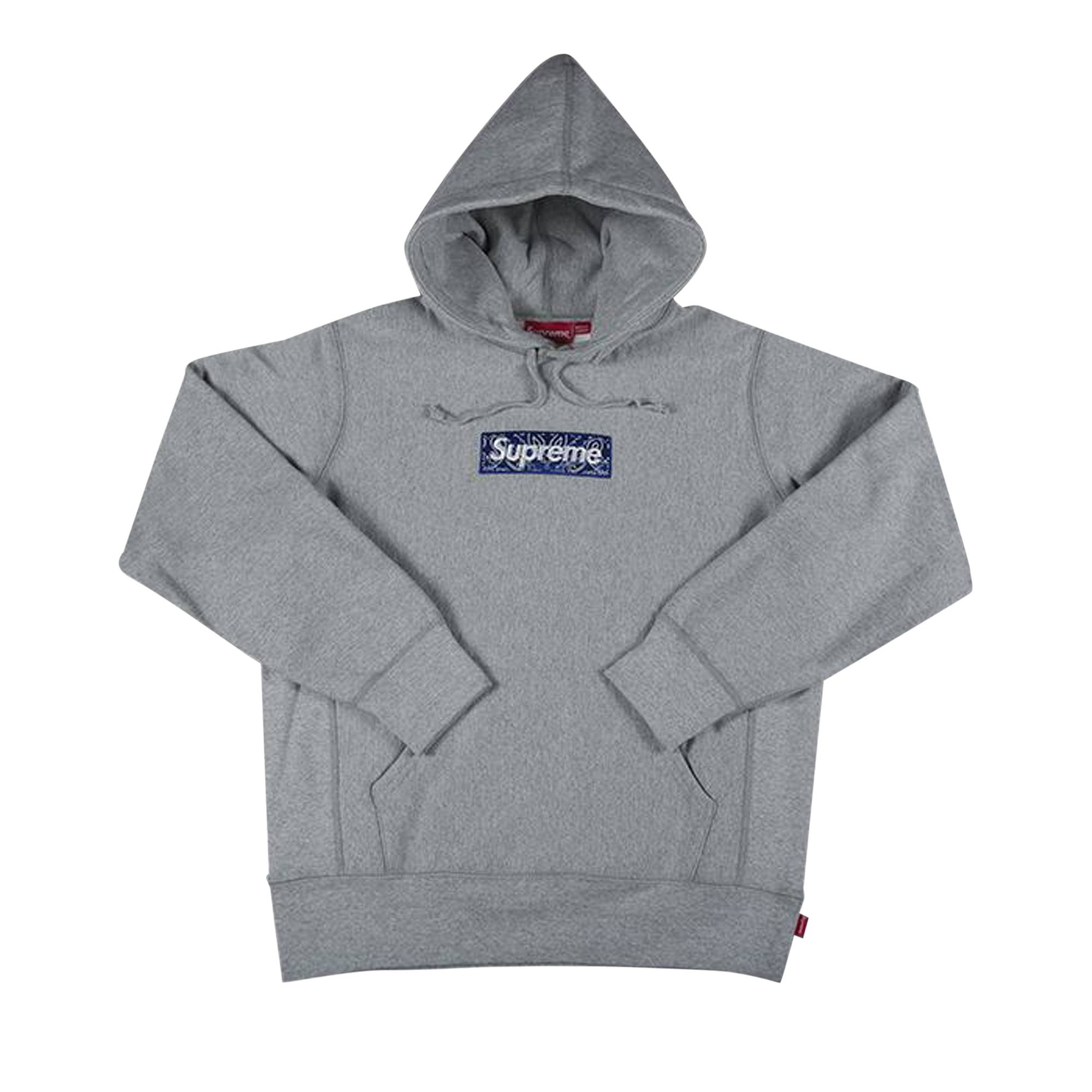 Supreme Bandana Box Logo Hooded Sweatshirt 'Heather Grey' - 1