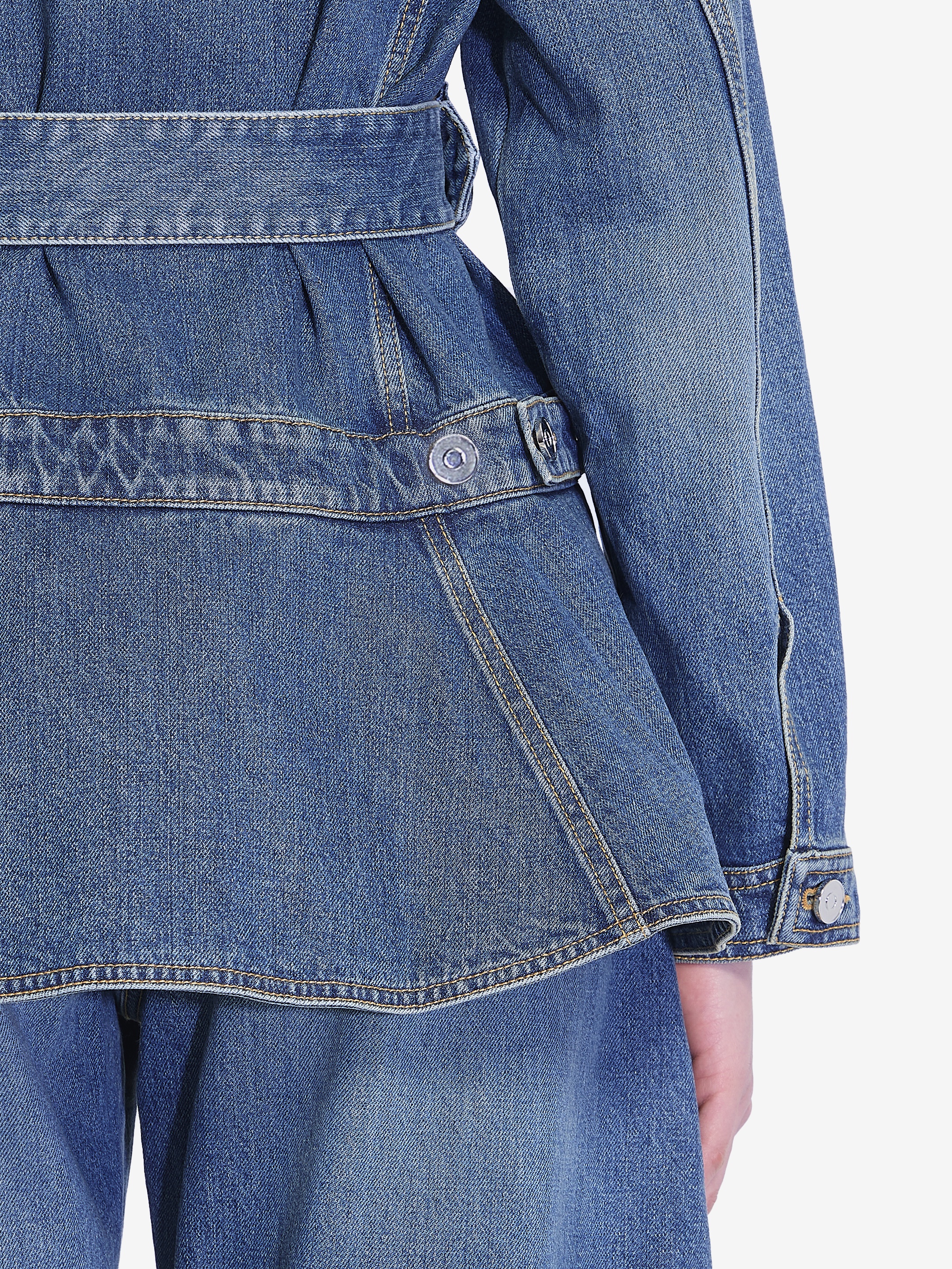 Alaïa Denim jacket with peplum | leam | REVERSIBLE