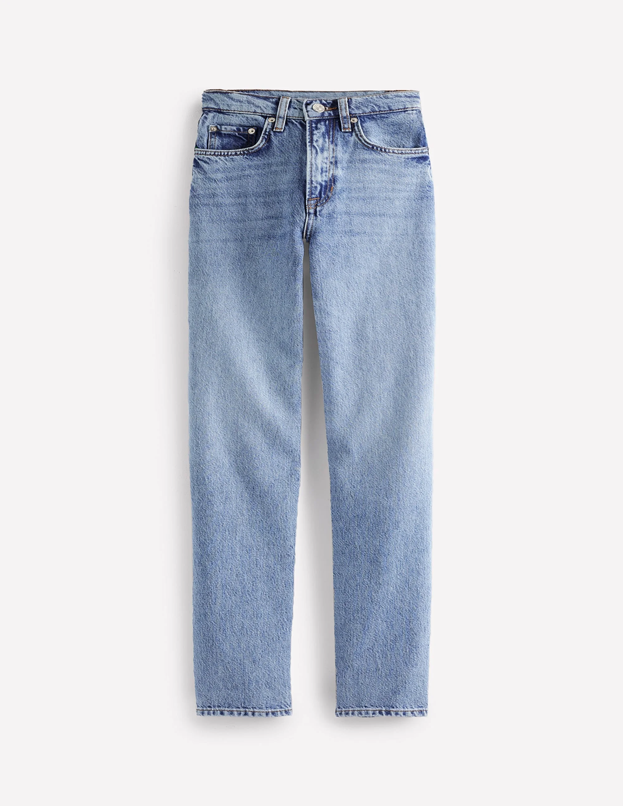 High Rise Straight Leg Jeans-Light Vintage - 1