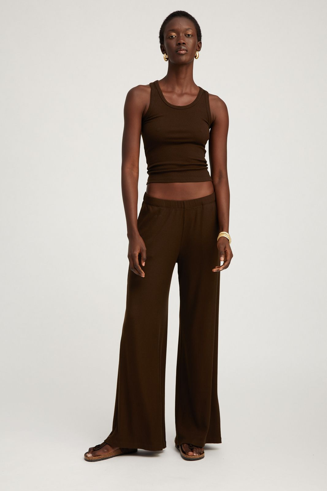 AMERICANO RIB WIDE LEG PANTS - 3