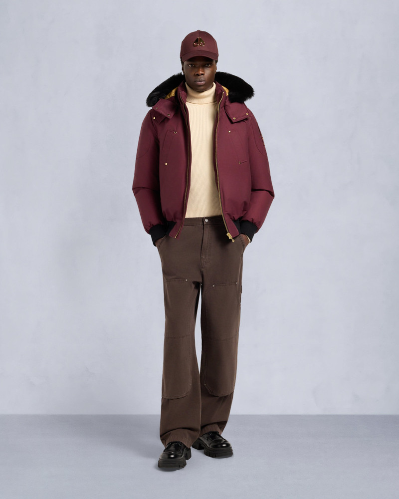 MOOSE KNUCKLES GOLD SERIES ORIGINAL SHEARLING TRIM BALLISTIC BOMBER outlook