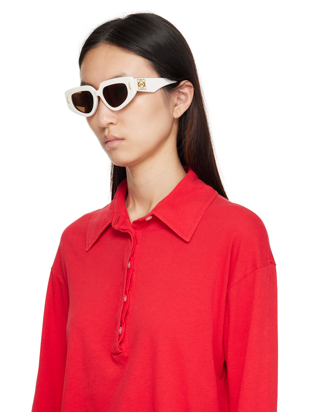 White Small Butterfly Screen Sunglasses - 4