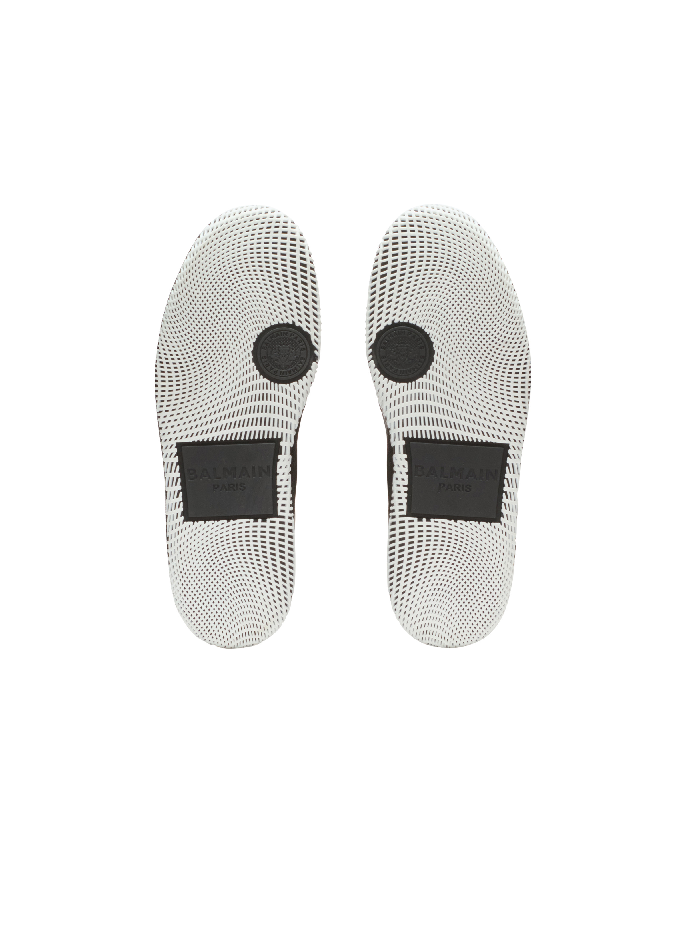 Balmain Swan Mid-Top trainers in calfskin and suede - 4