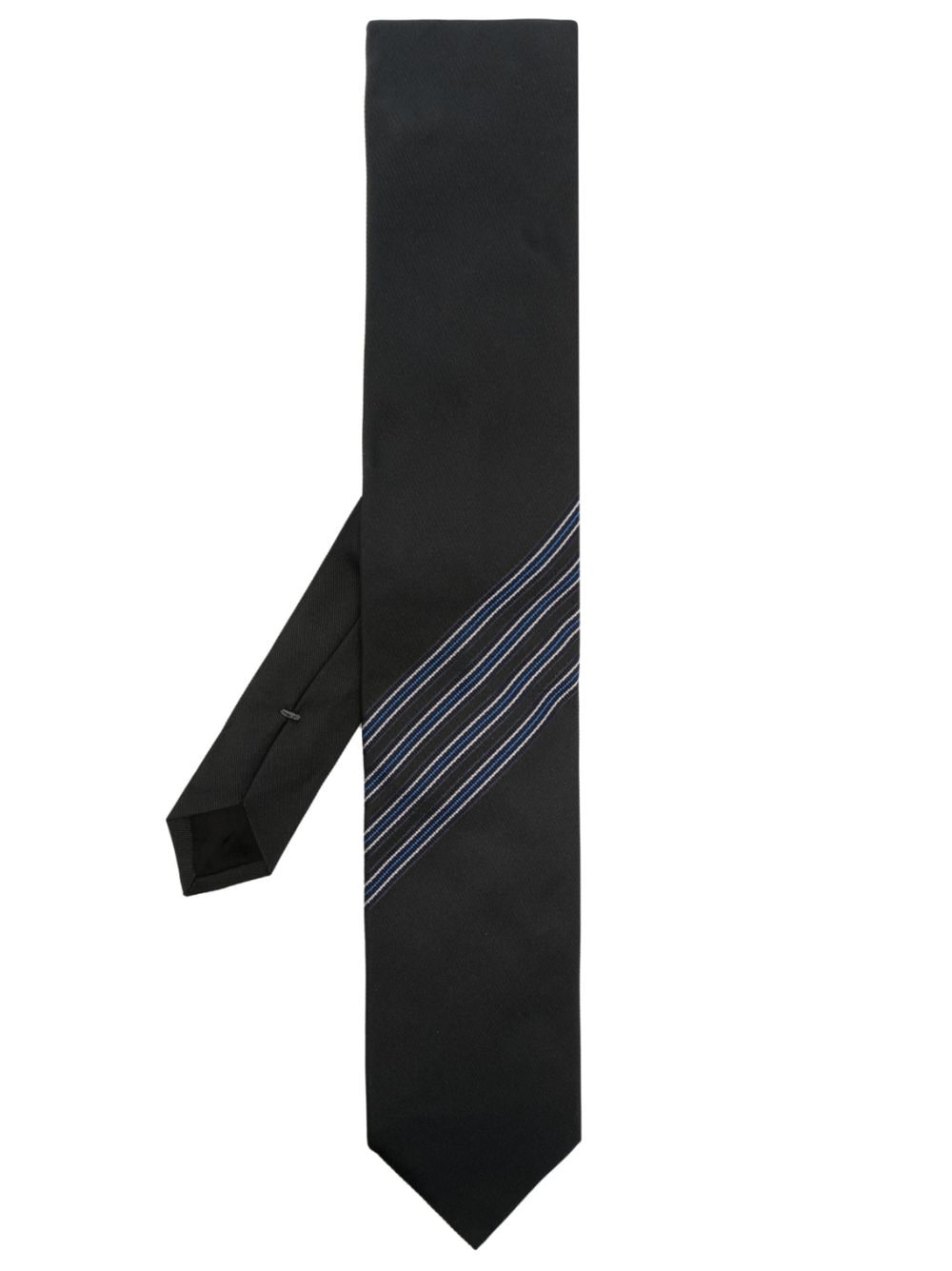 grosgrain-detail silk tie - 1