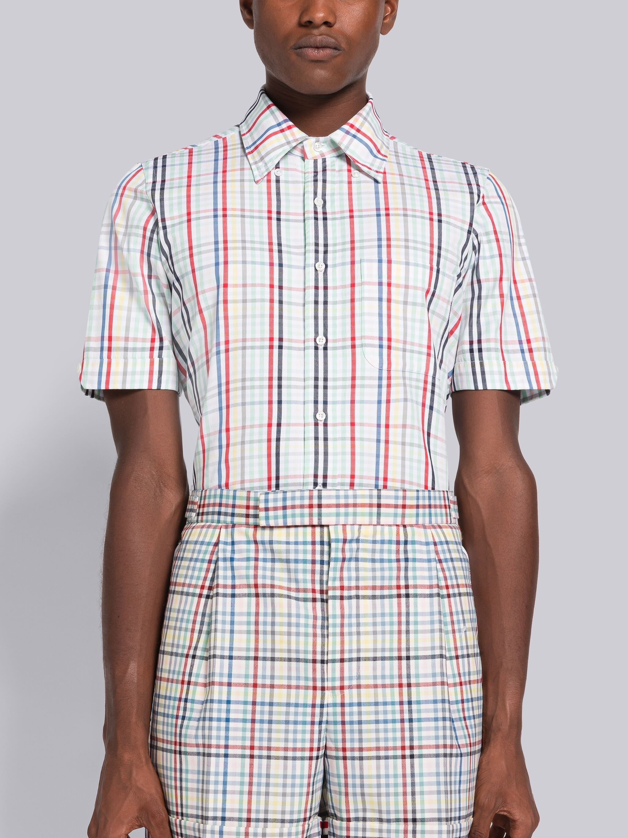 Micro Gingham Oxford Short Sleeve Shirt - 1