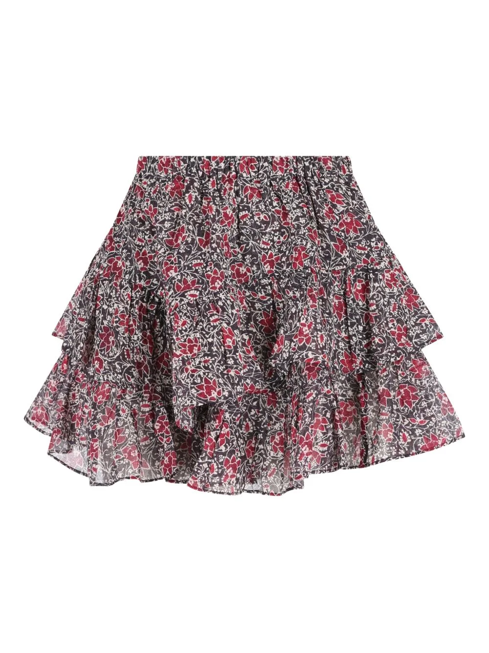 floral-print ruffled mini skirt - 1