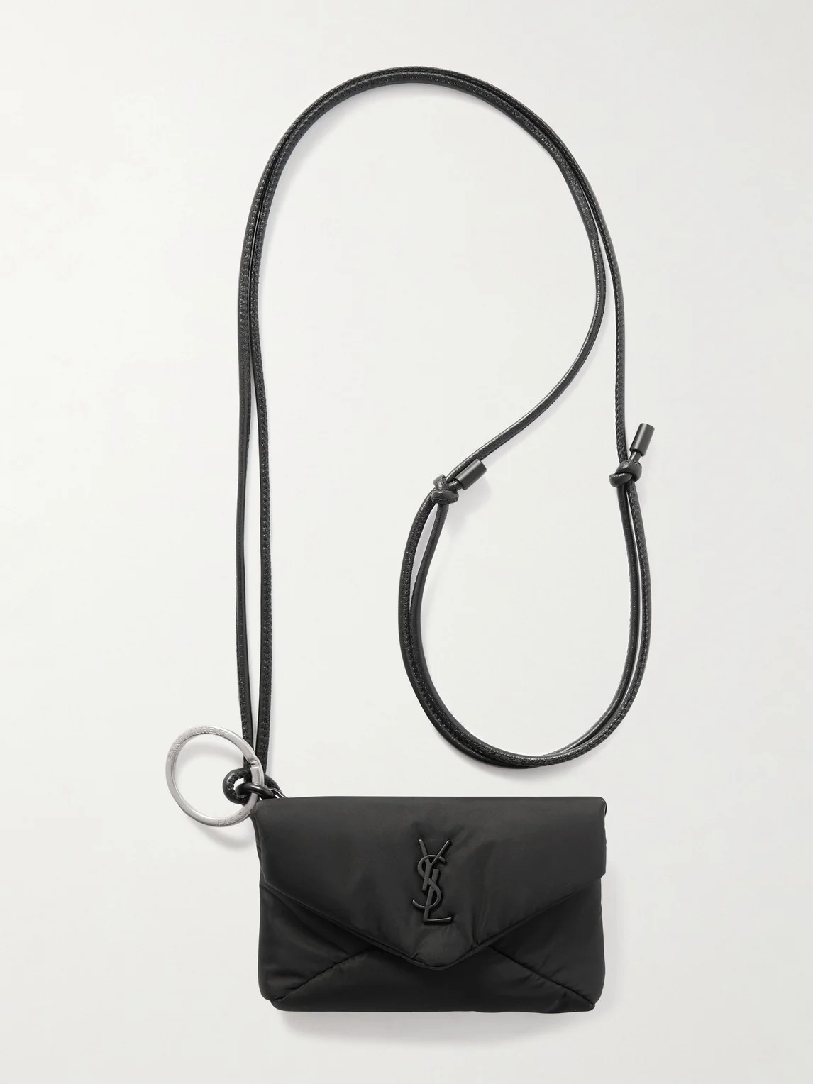 Cassandre Logo-Appliquéd Leather-Trimmed Quilted Padded Nylon Pouch - 1