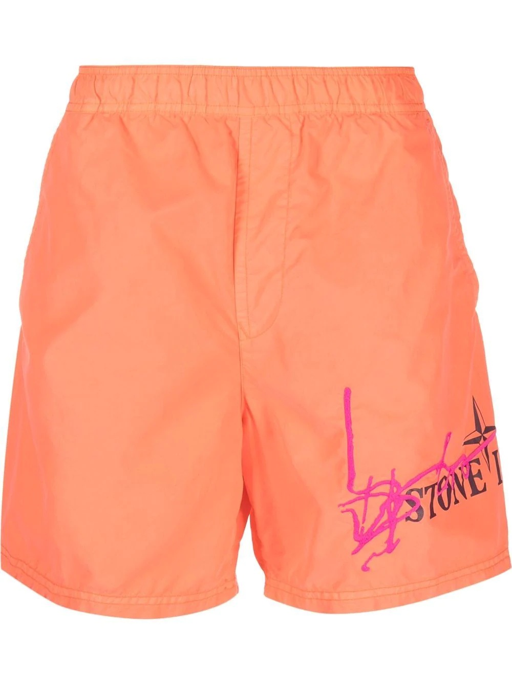 logo-print swim shorts - 1