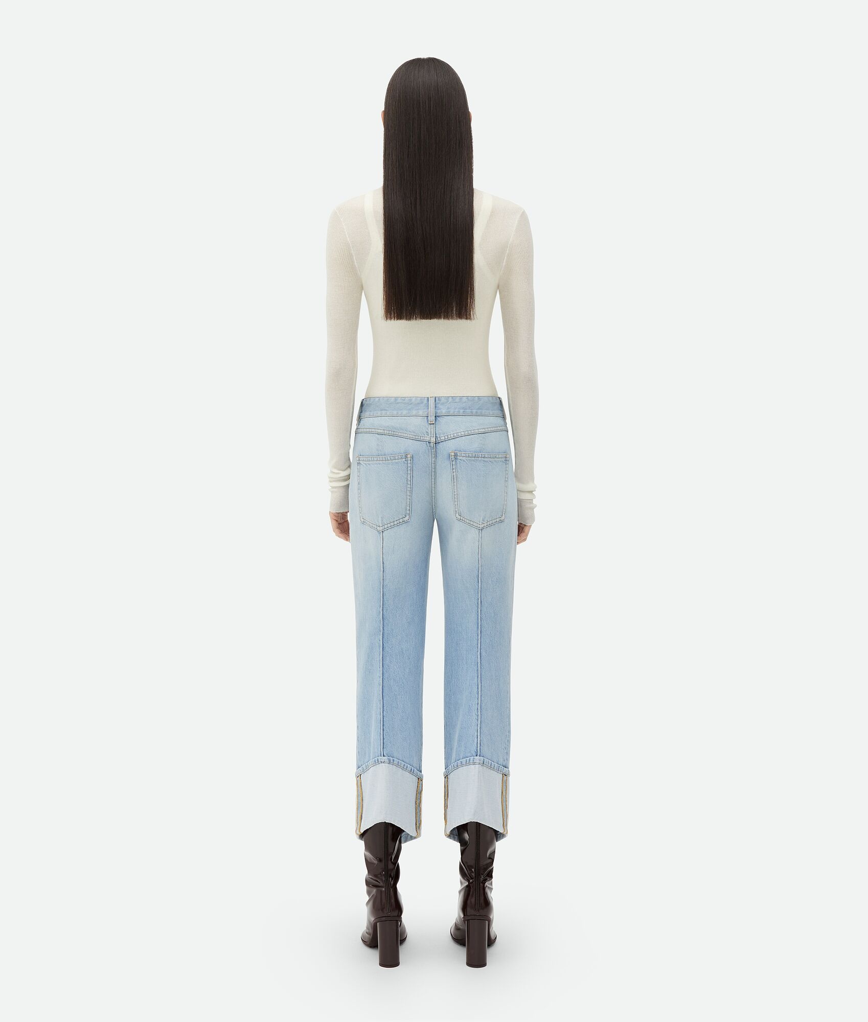 Curved Shape Light Bleached Denim - 3
