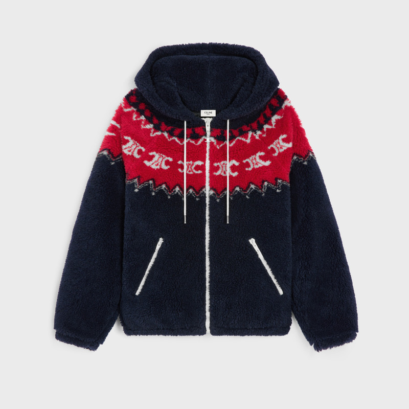 hooded jacket IN TRIOMPHE FAIR ISLE FLEECE 1