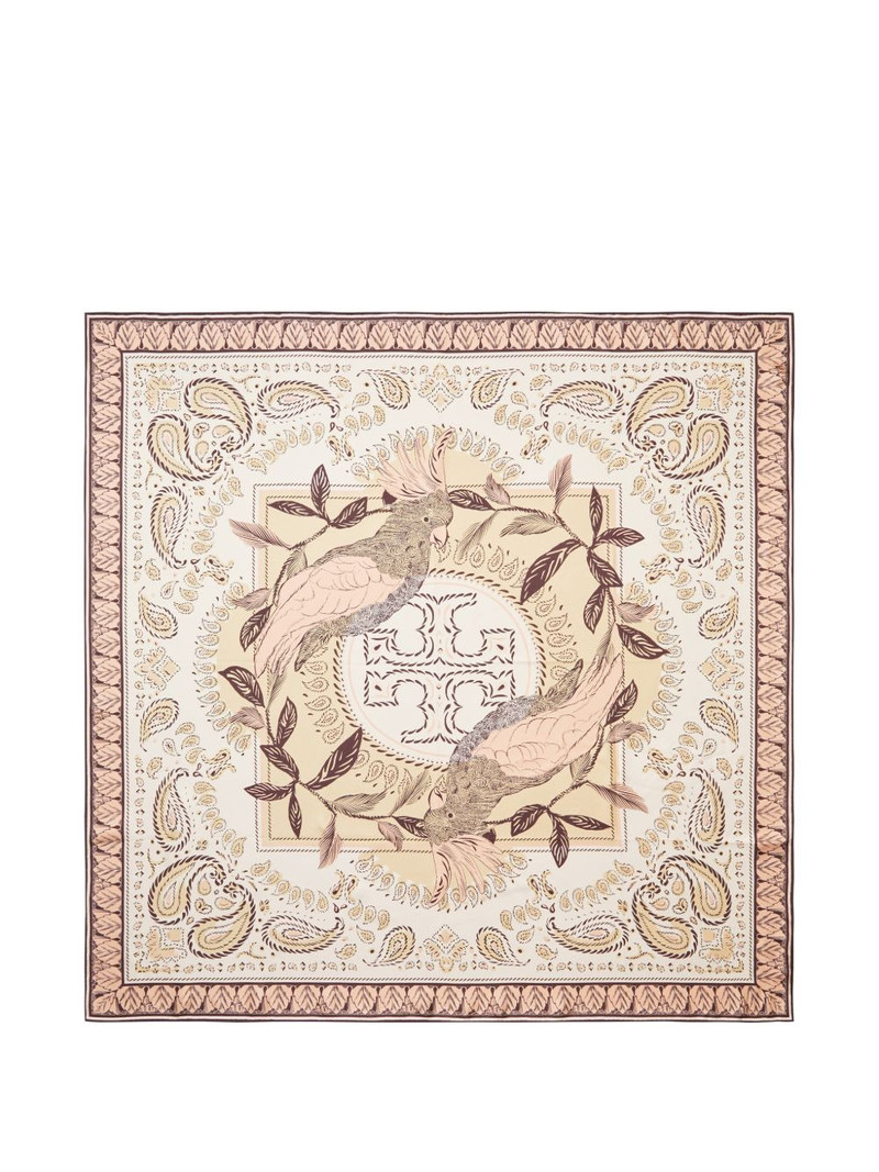 Cockatoo bandana silk square scarf 1