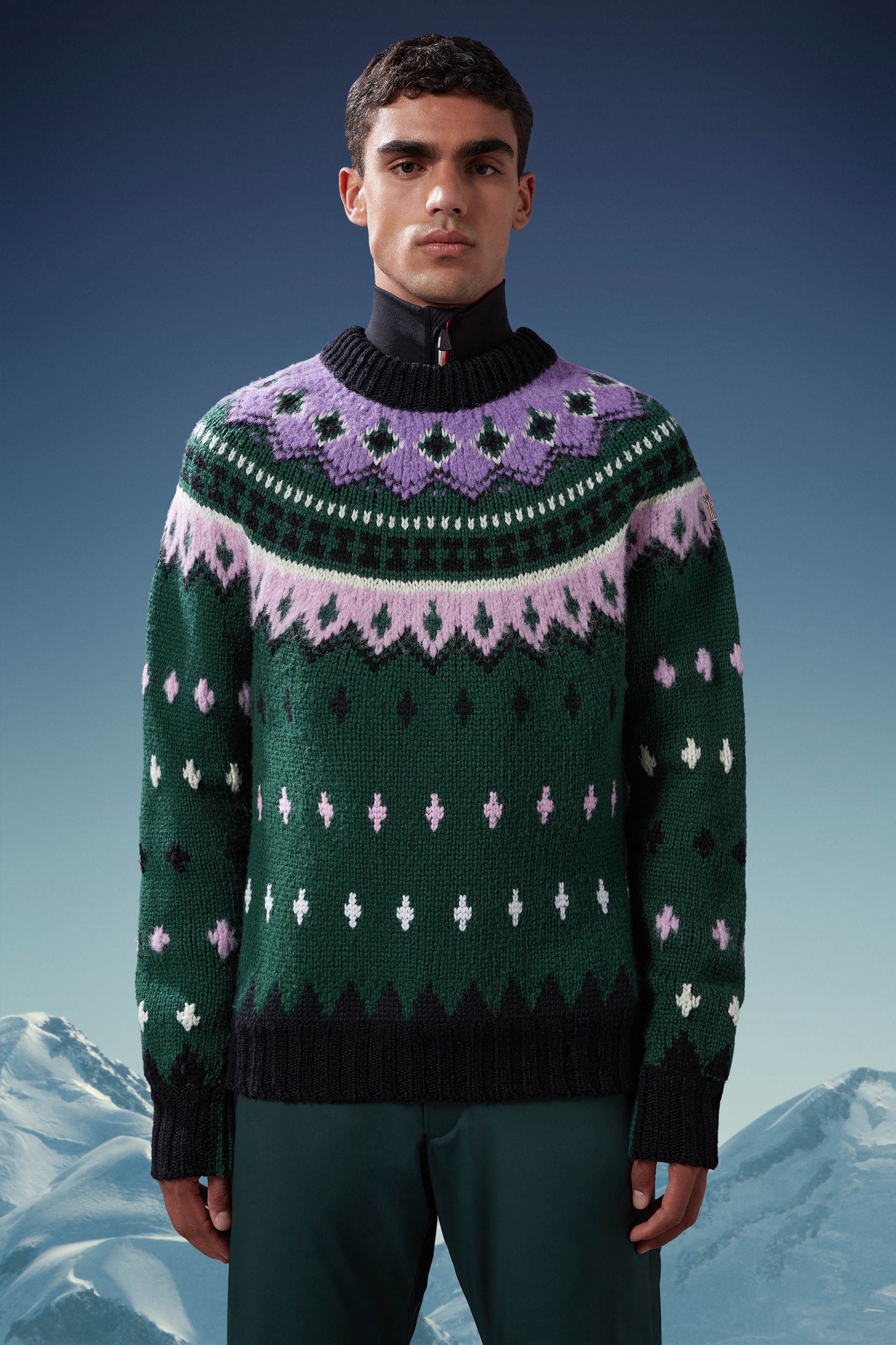 Alpaca & Wool Jacquard Sweater - 3