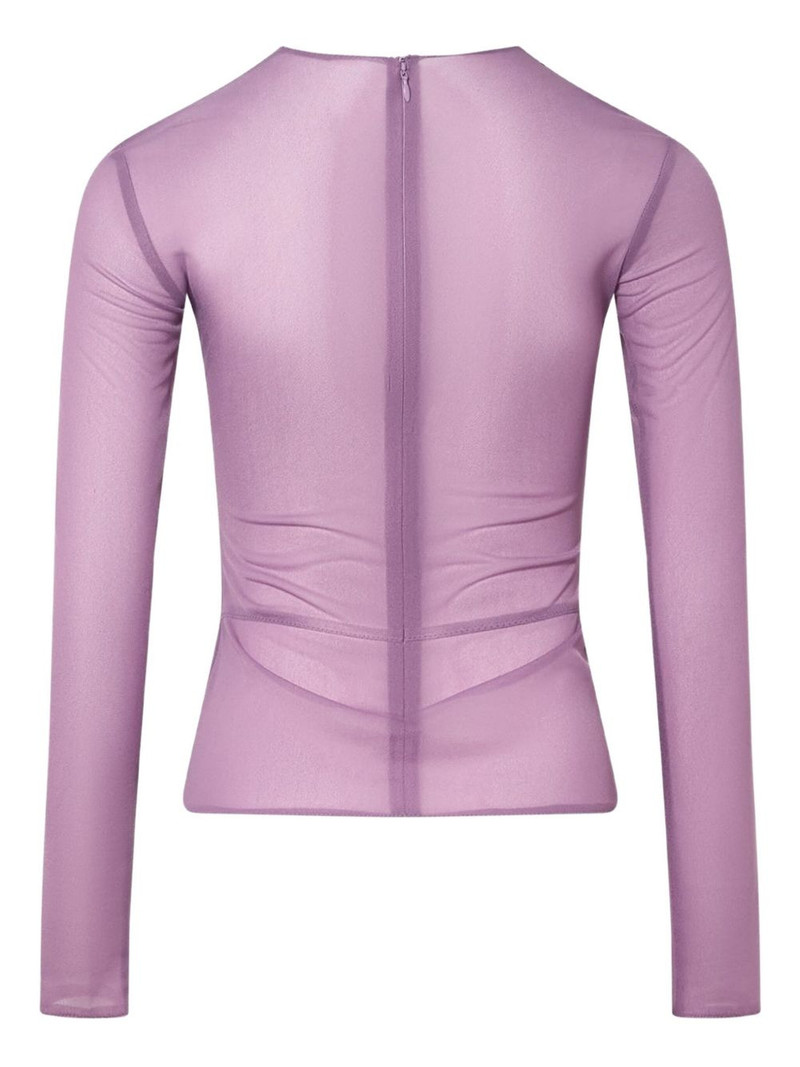 pushBUTTON panelled-design long-sleeves blouse outlook