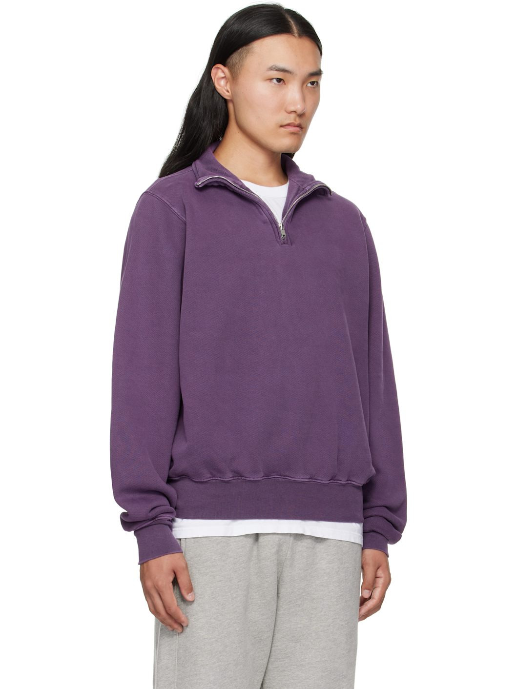 Purple Heavyweight Banded Yacht Sweatshirt - 2