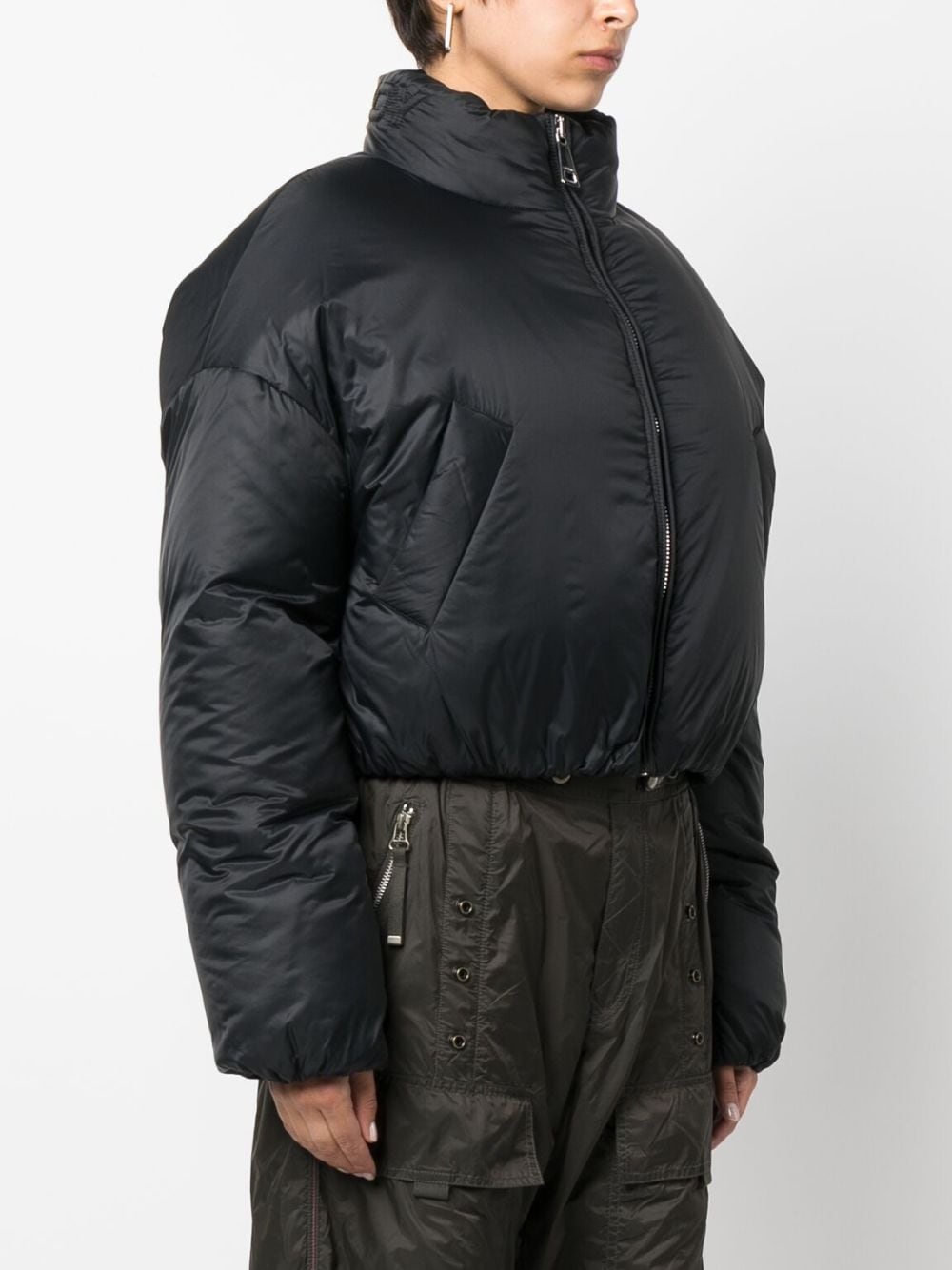 zipped cropped jacket - 3