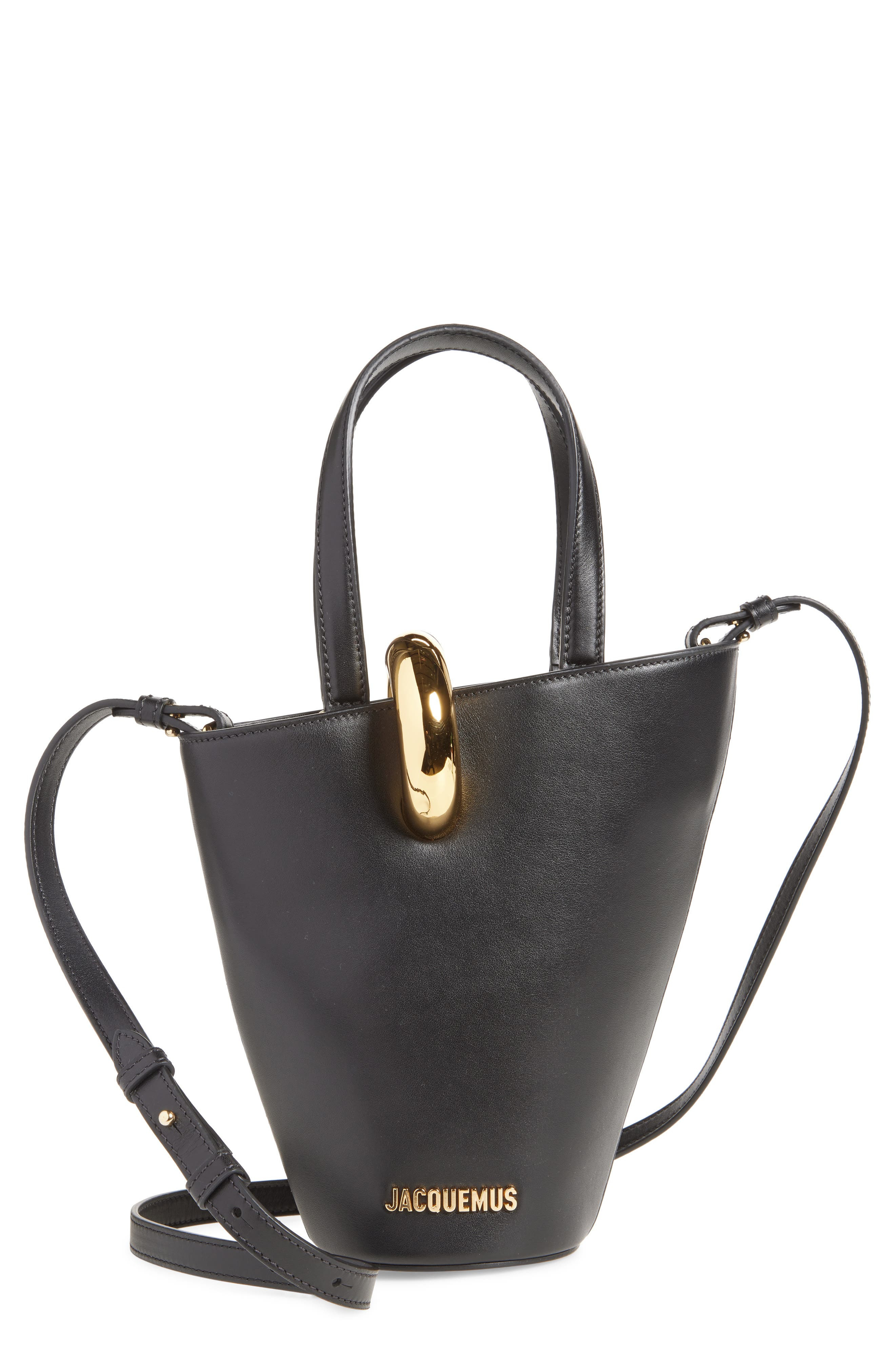 Jacquemus Le Petit Bambola Leather Bucket Bag in Black 990 at Nordstrom - 1