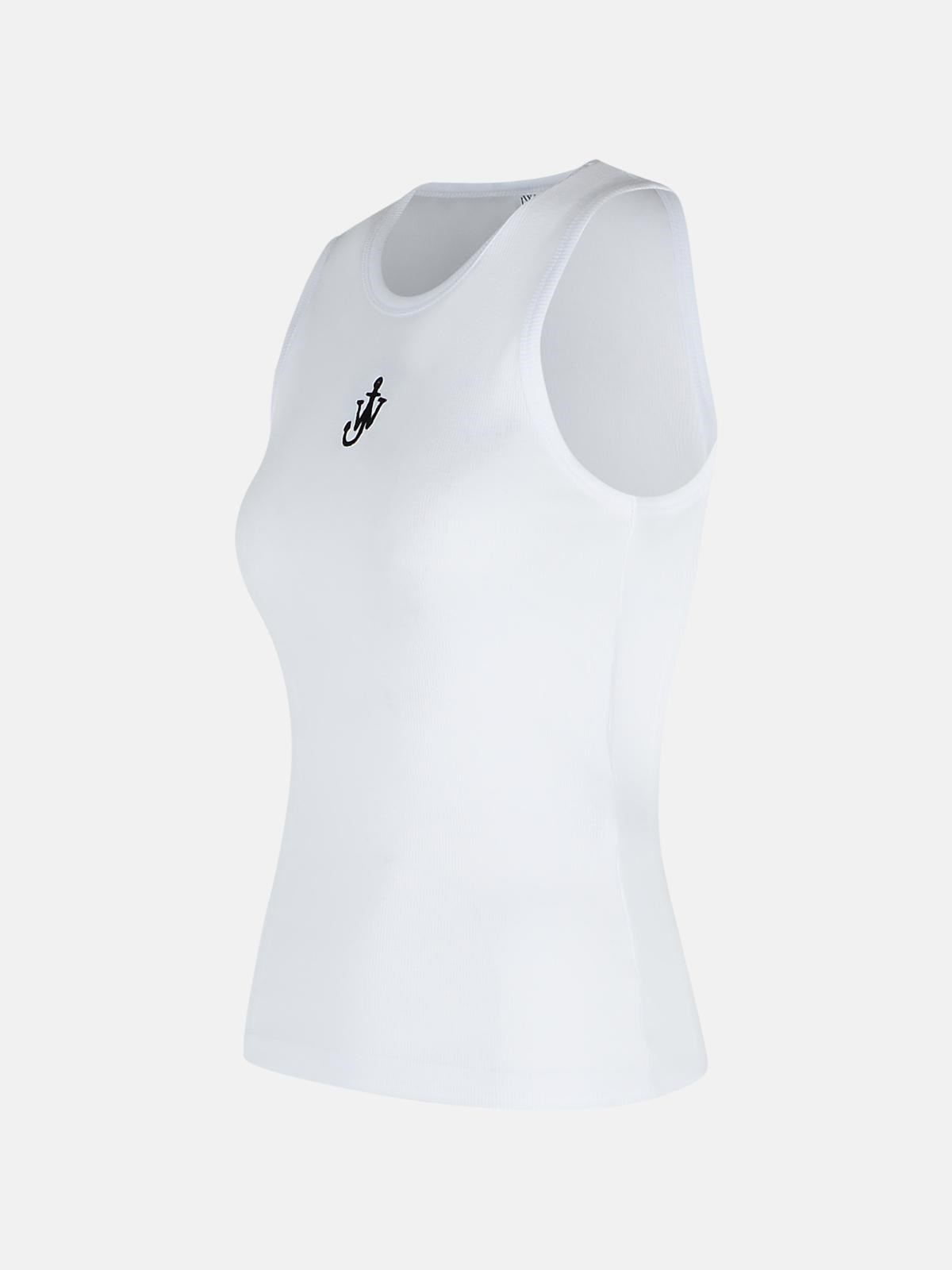 'ANCHOR' WHITE COTTON TANK TOP - 2