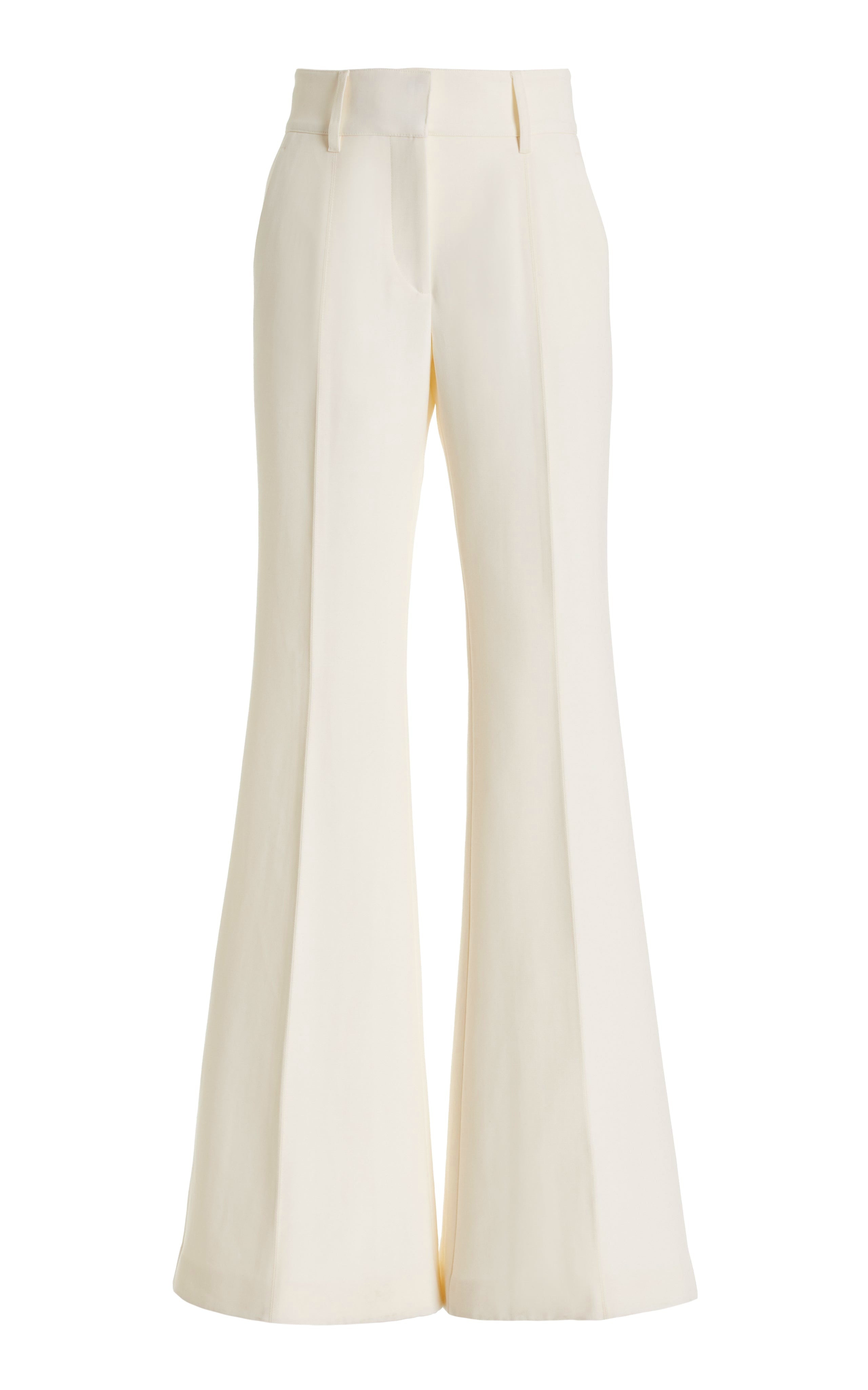 Rhein Pant in Ivory Silk Wool Cady - 1