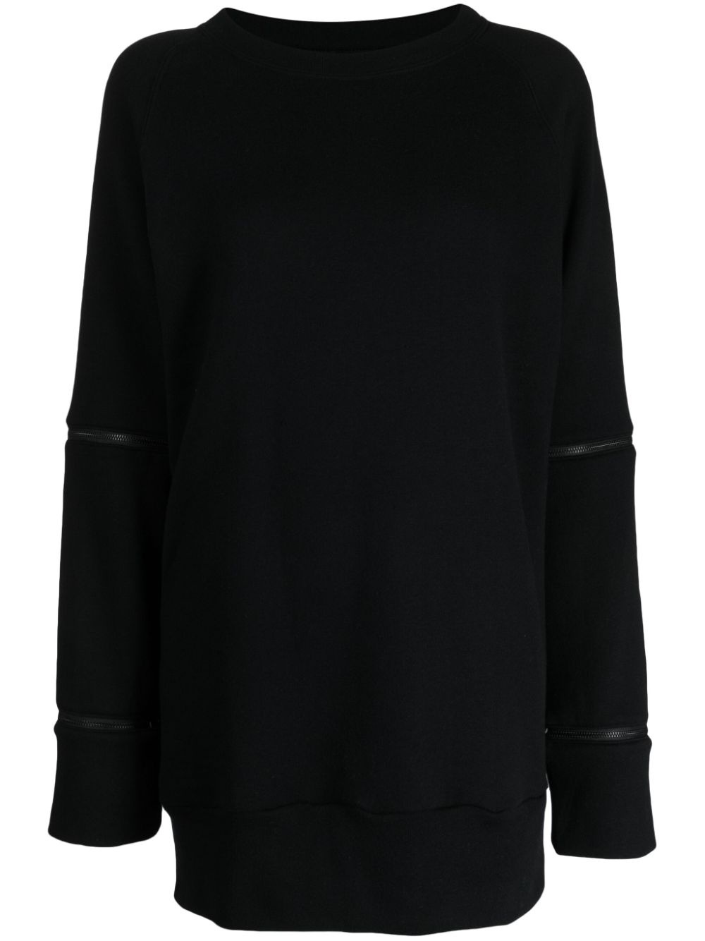 zip-detail cotton sweatshirt - 1