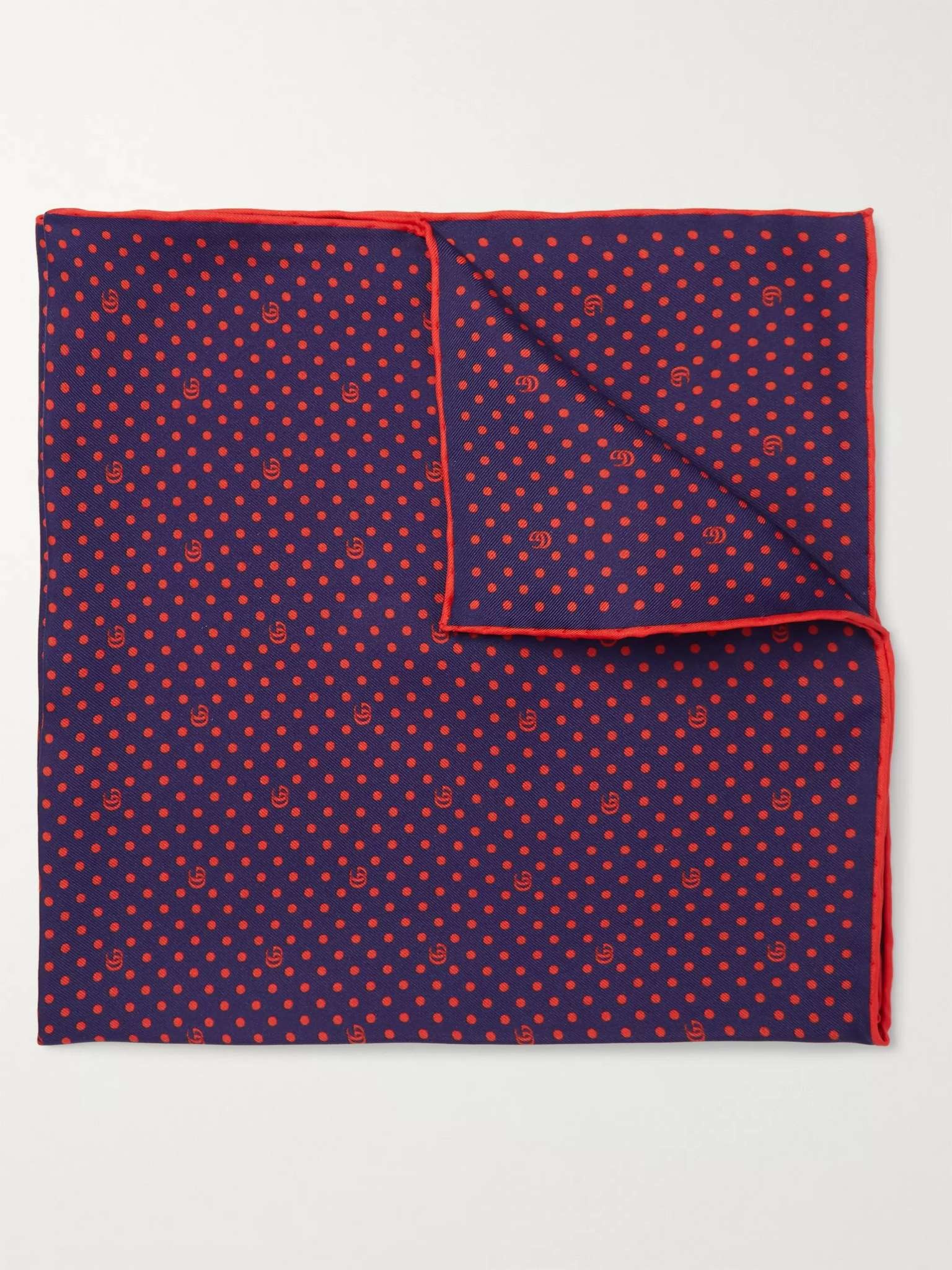 Logo-Print Silk-Twill Pocket Square - 5