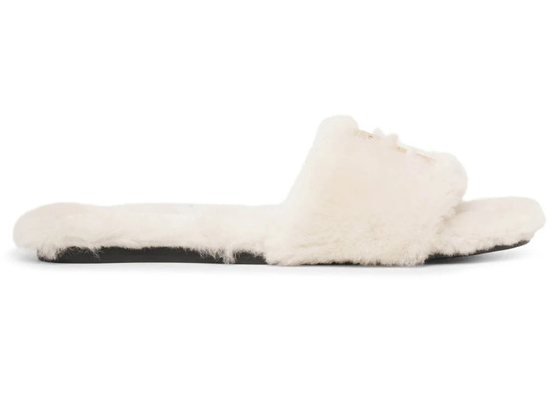 Givenchy 4G Slides White Shearling (Women's) 1
