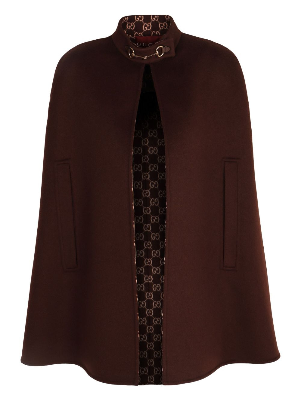 Horsebit wool-blend cape - 1