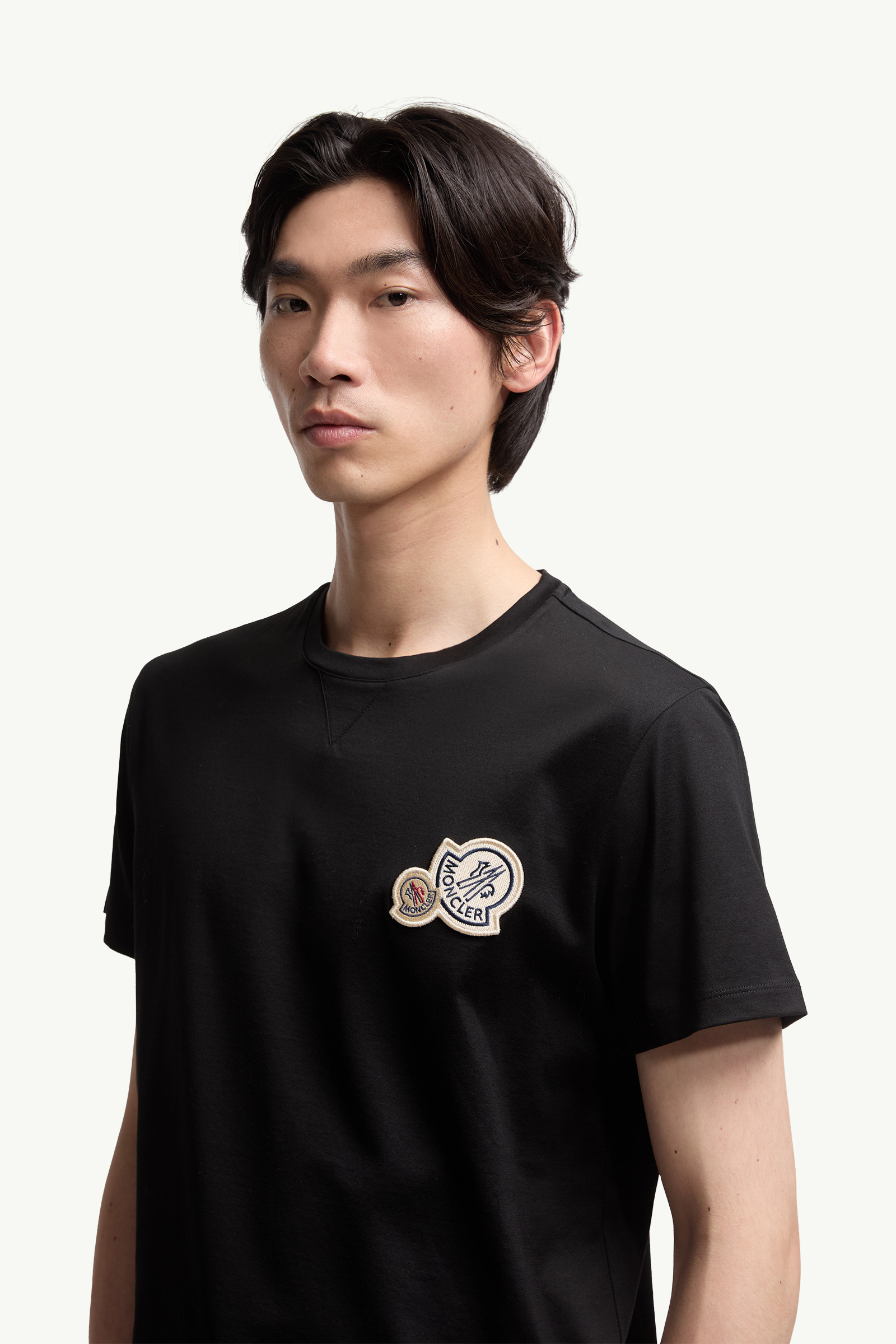 Double Logo Patch Cotton T-Shirt - 4