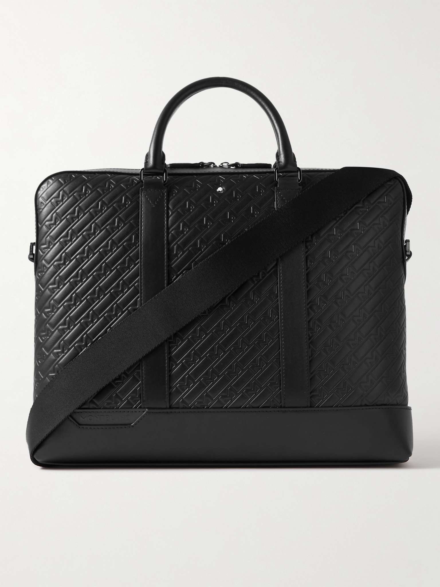 Logo-Debossed Leather Briefcase - 1