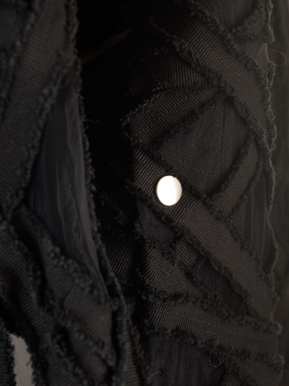 Cropped Jacket In Denim And Tulle Jackets Black - 12