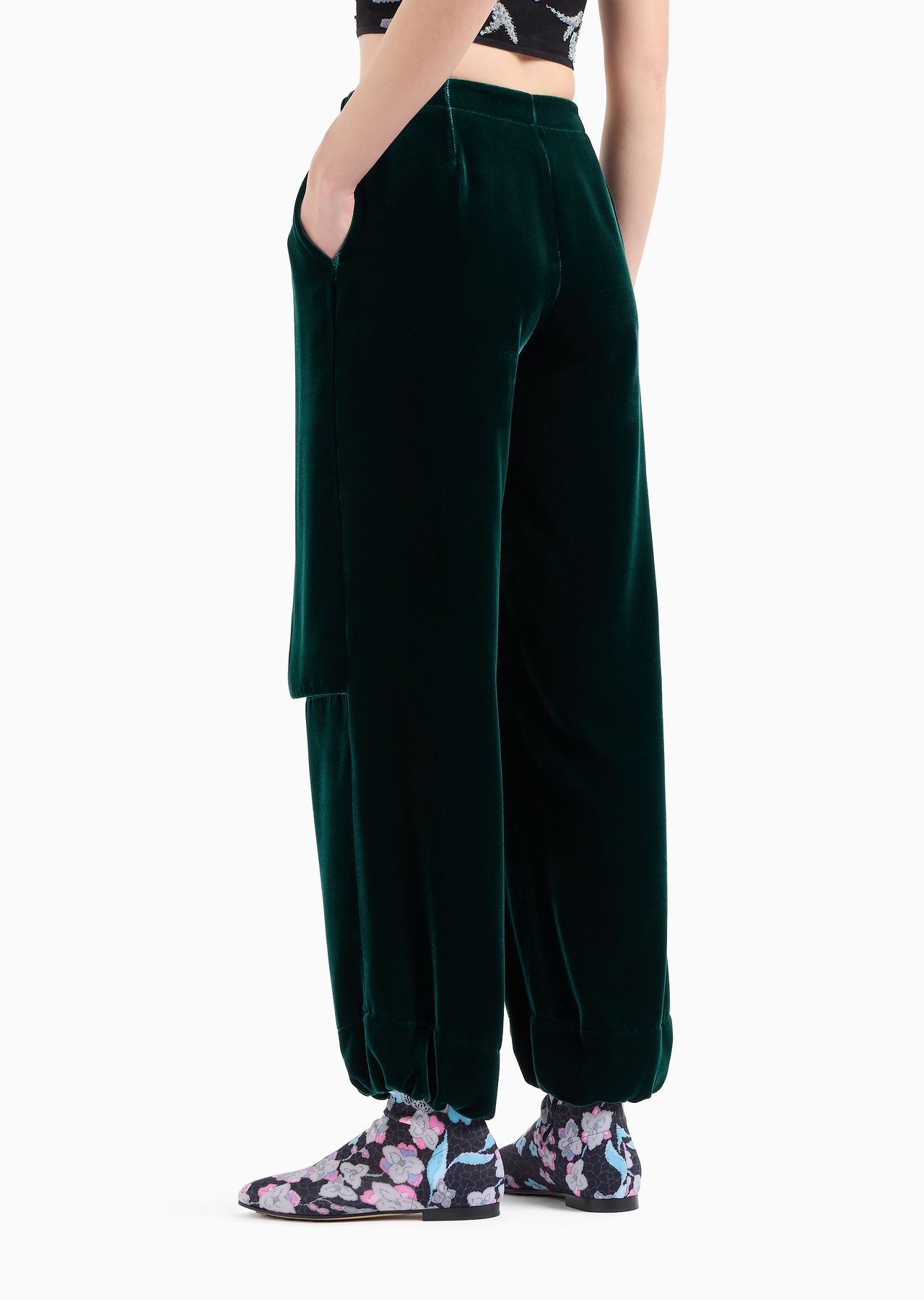 Draped velvet trousers - 3