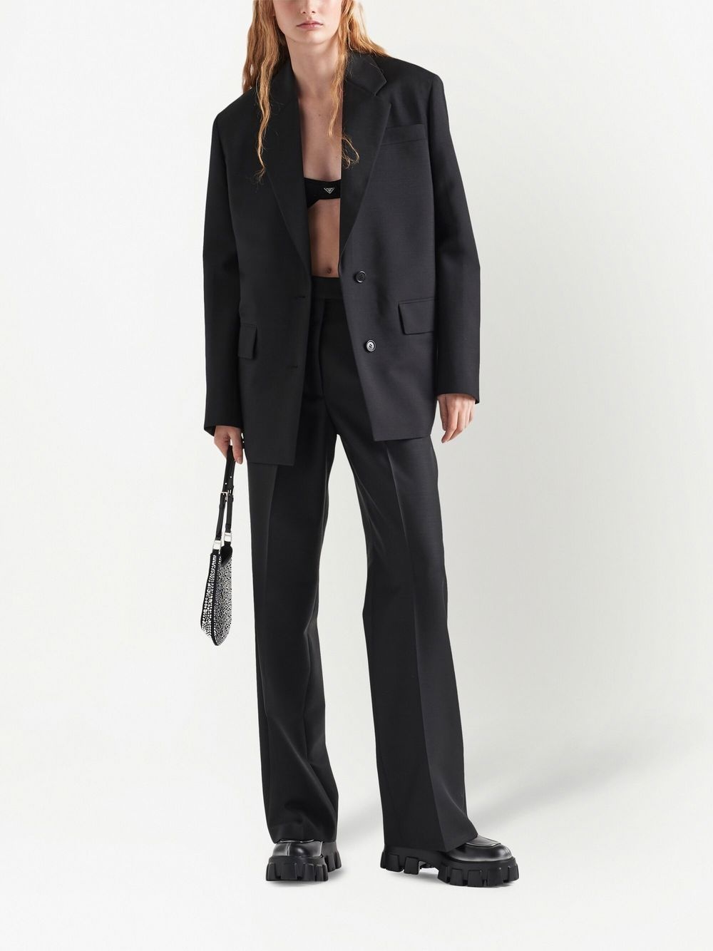 triangle-logo wide-leg trousers - 2