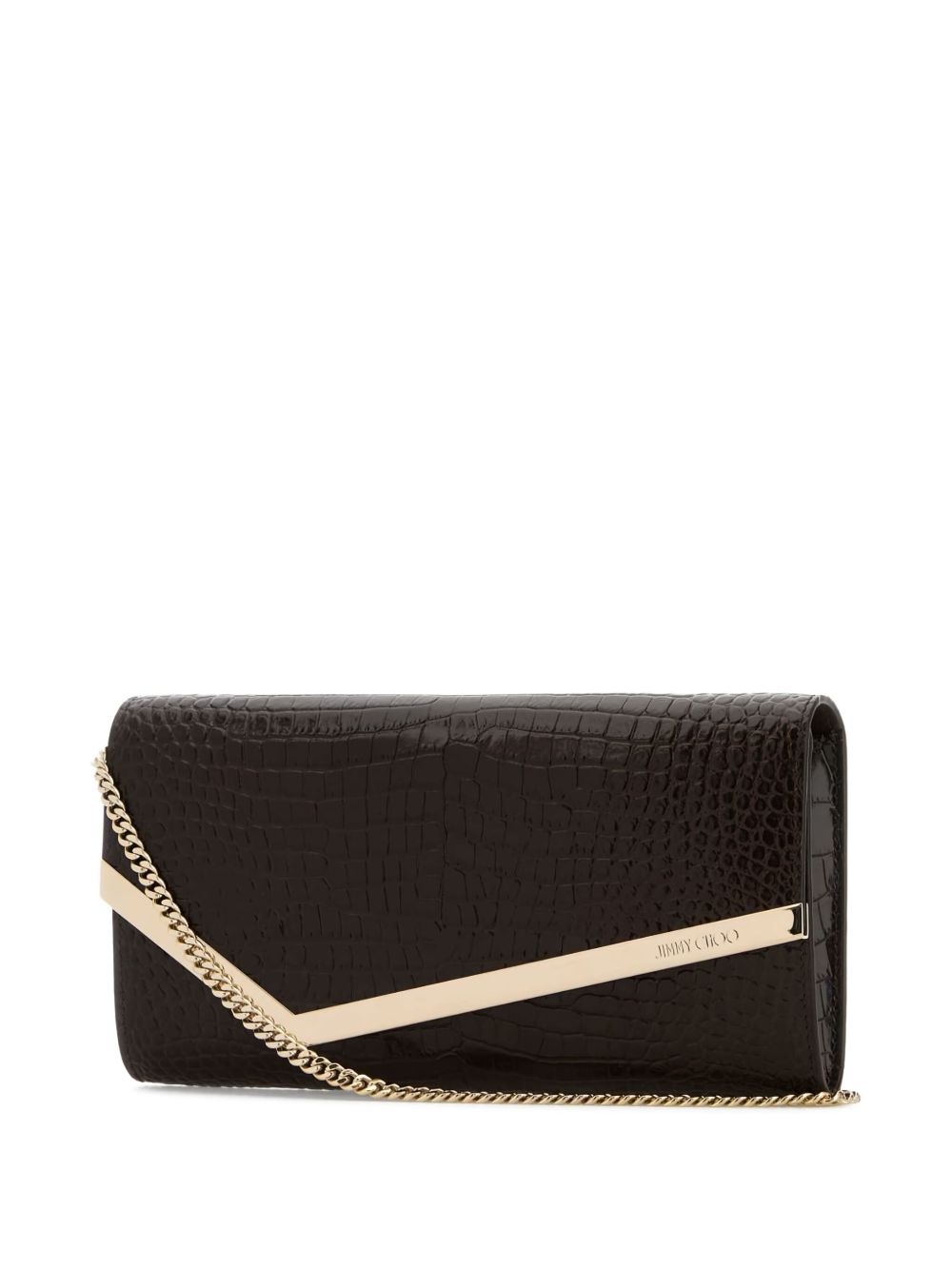 Emmie crocodile-effect chain clutch bag - 3