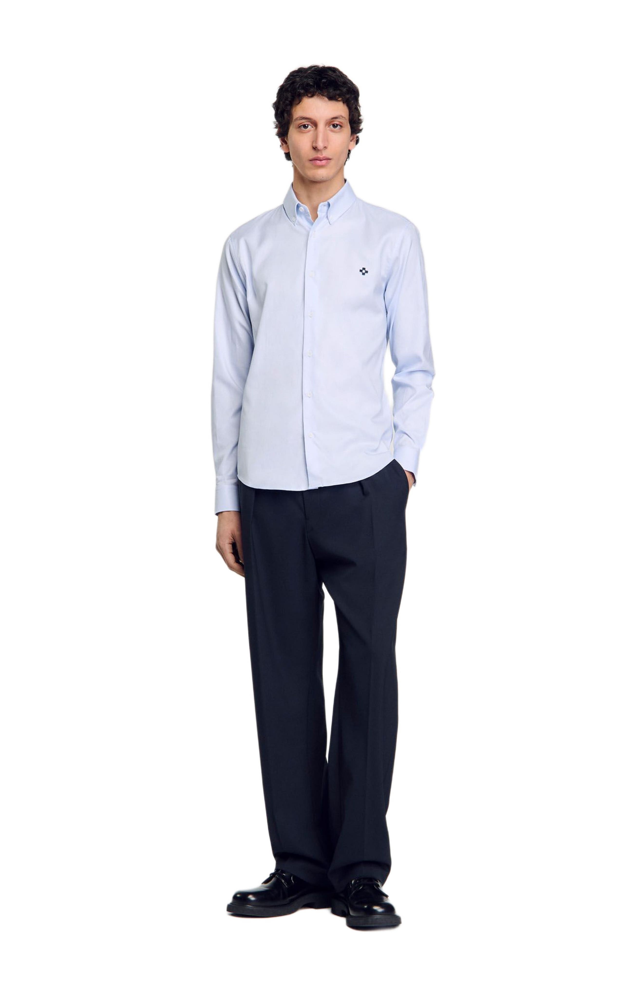 SANDRO Cross patch shirt in Blue Sky at Nordstrom - 6